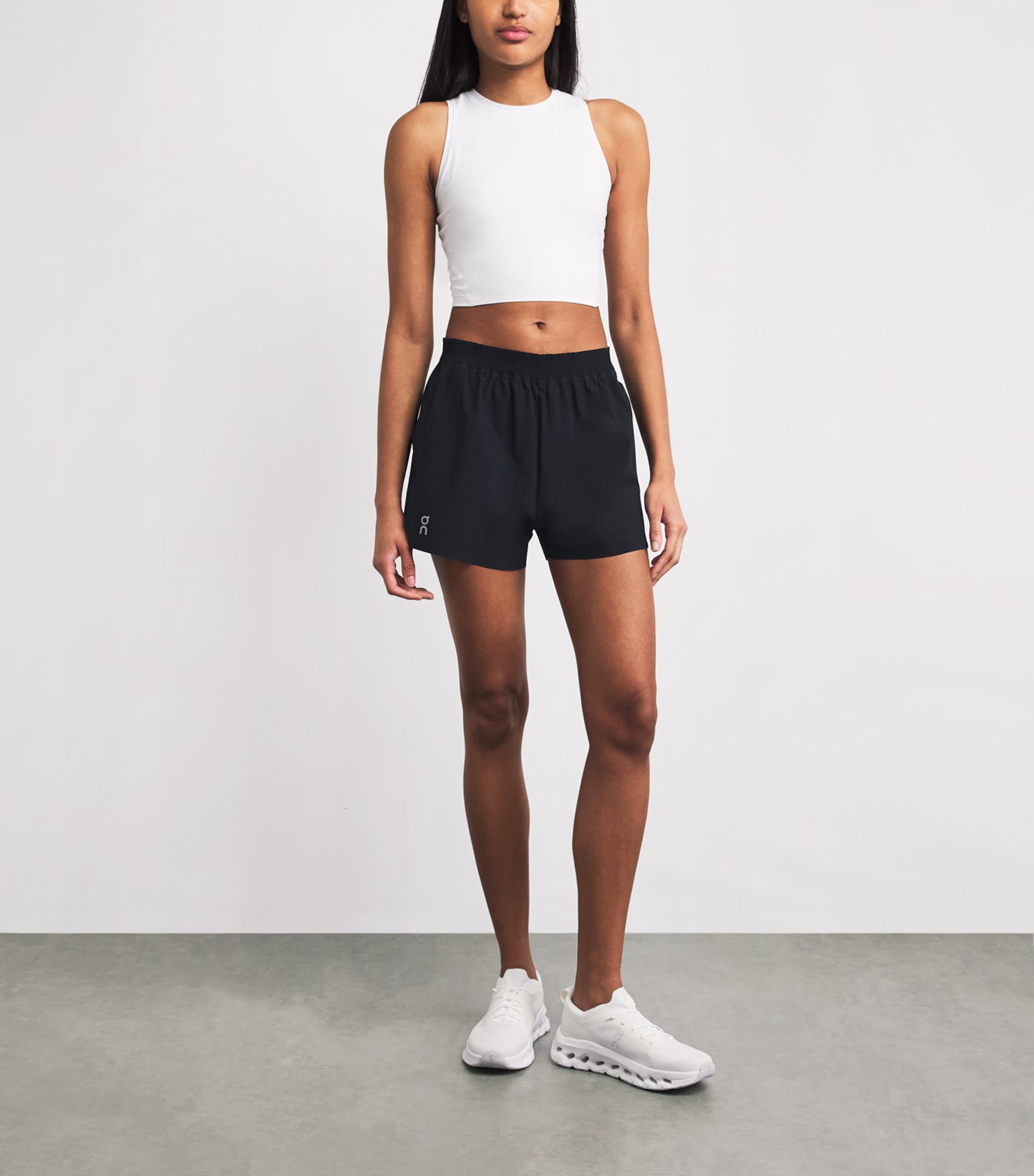 On Womens Train Shorts Black Image 2