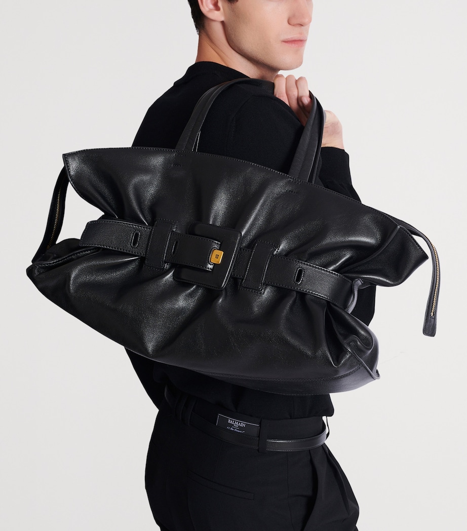 Large Leather Anthem Tote Bag 0PA NOIR Image 6