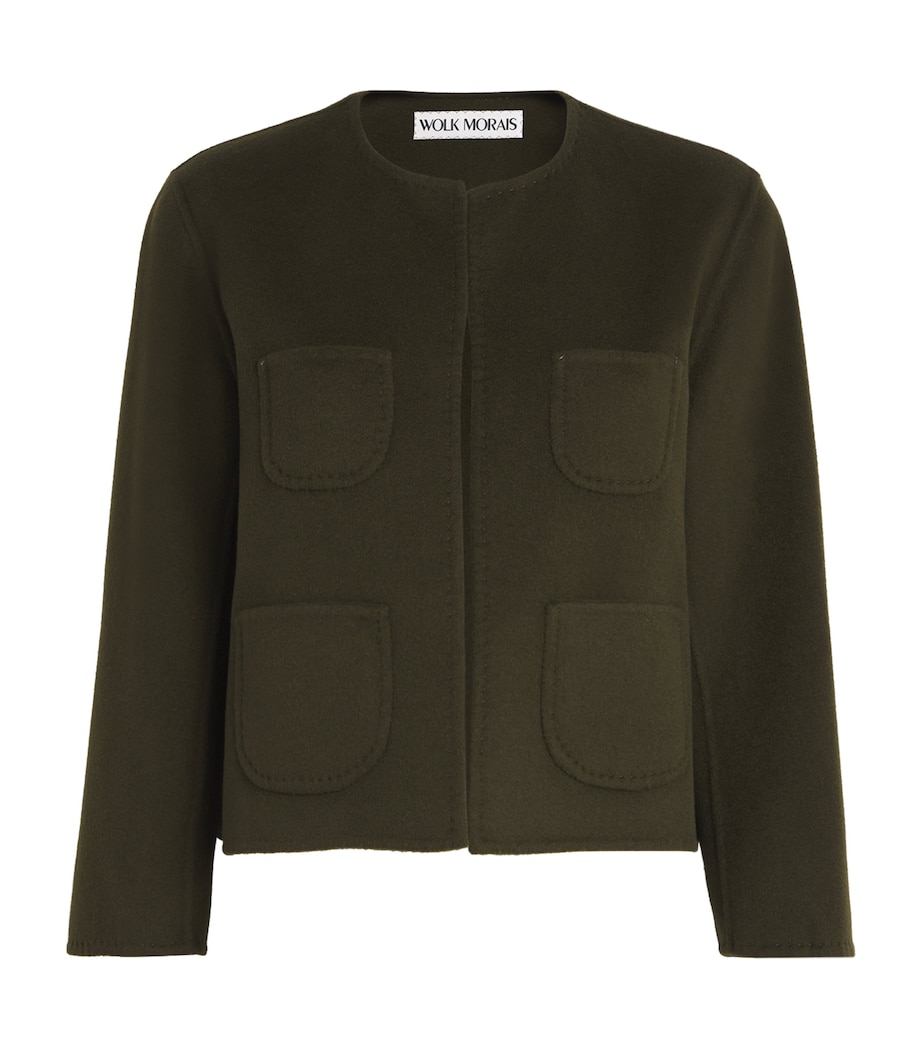 Wolk Morais Womens Cashmere Four Pocket Jacket Moss Image 1