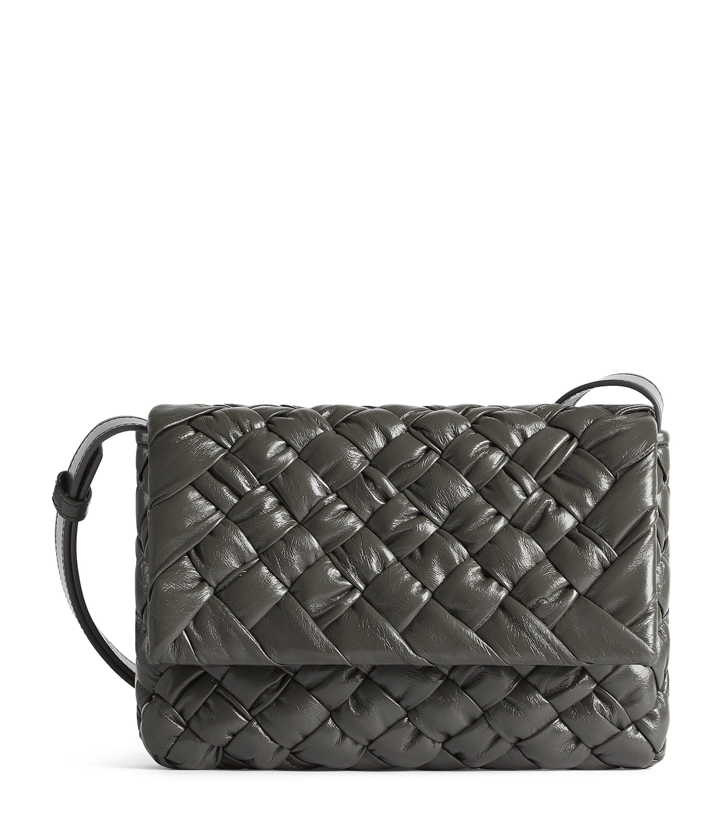 Bottega Veneta Cross-body Intrecciato Rumple Bag In Grey