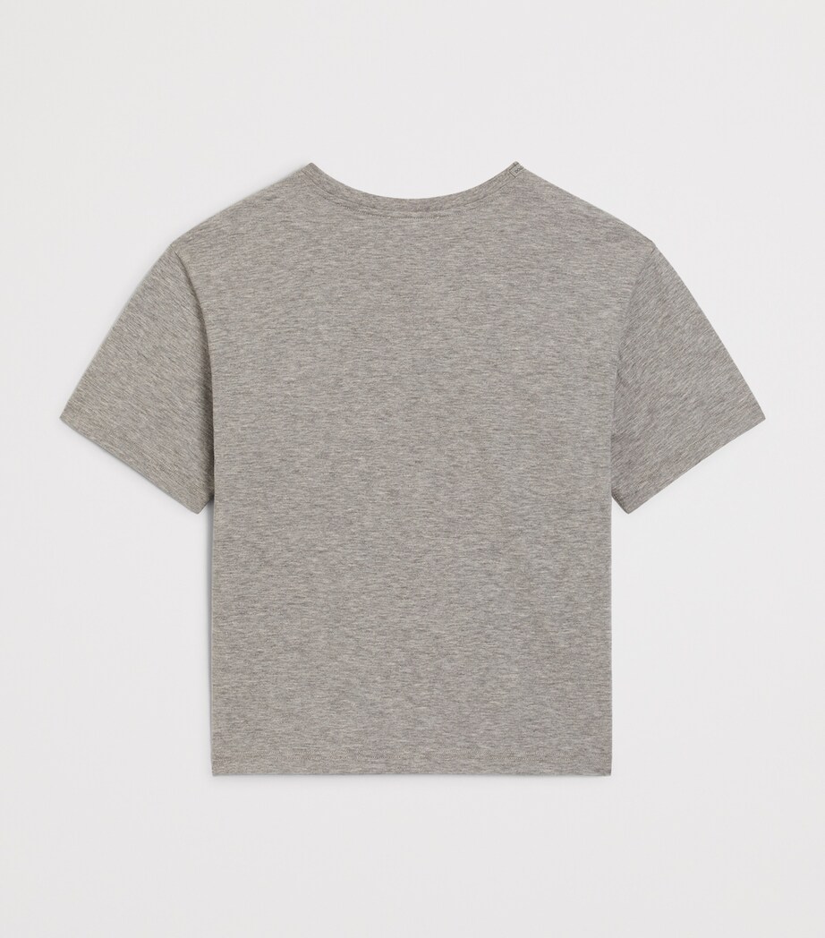 Dolce&Gabbana Kids Cotton Slogan T-Shirt (8-14 Years) Melange Grey Image 2