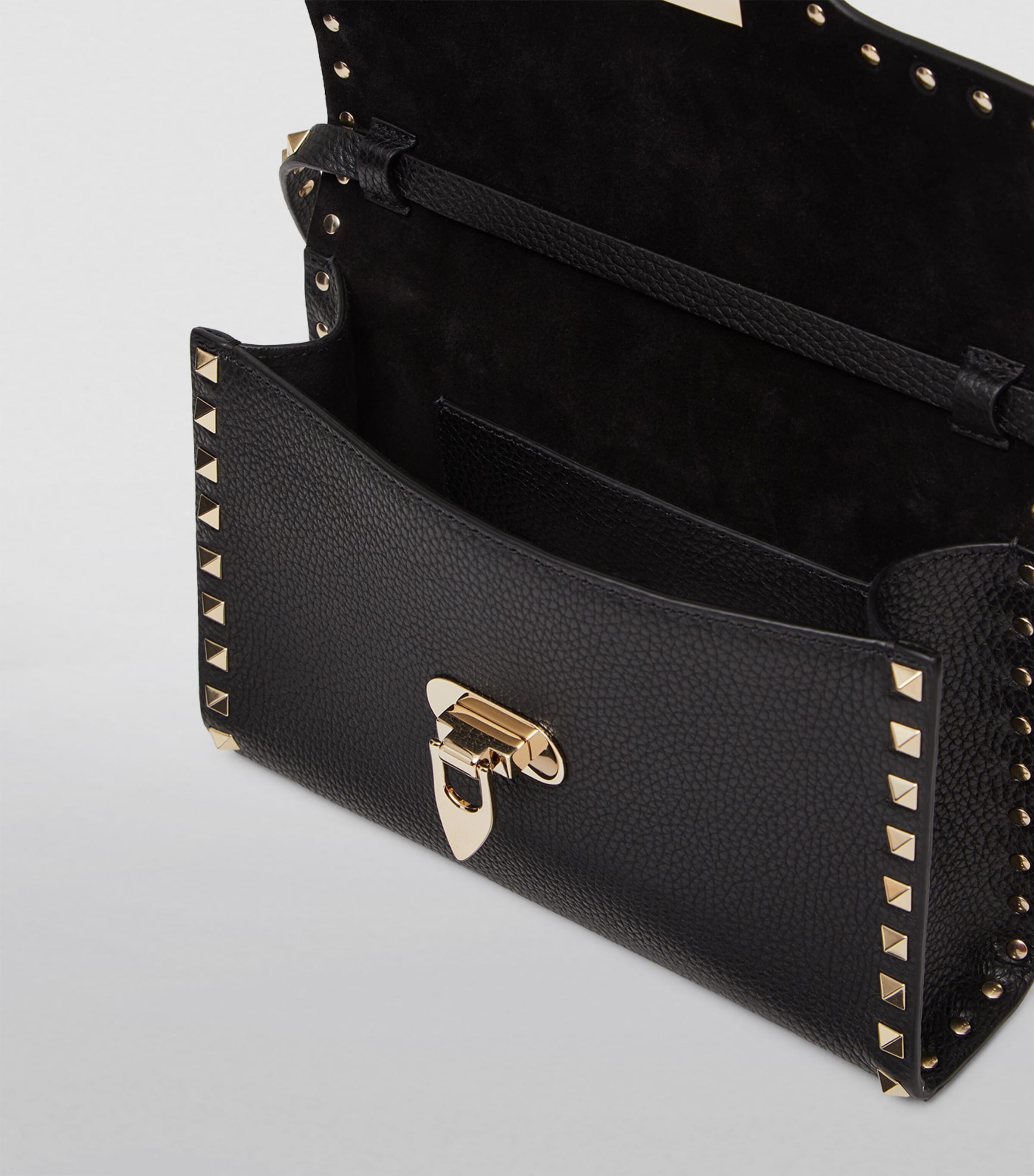 Valentino Garavani Black Rockstud Alcove Shoulder Bag | Harrods US