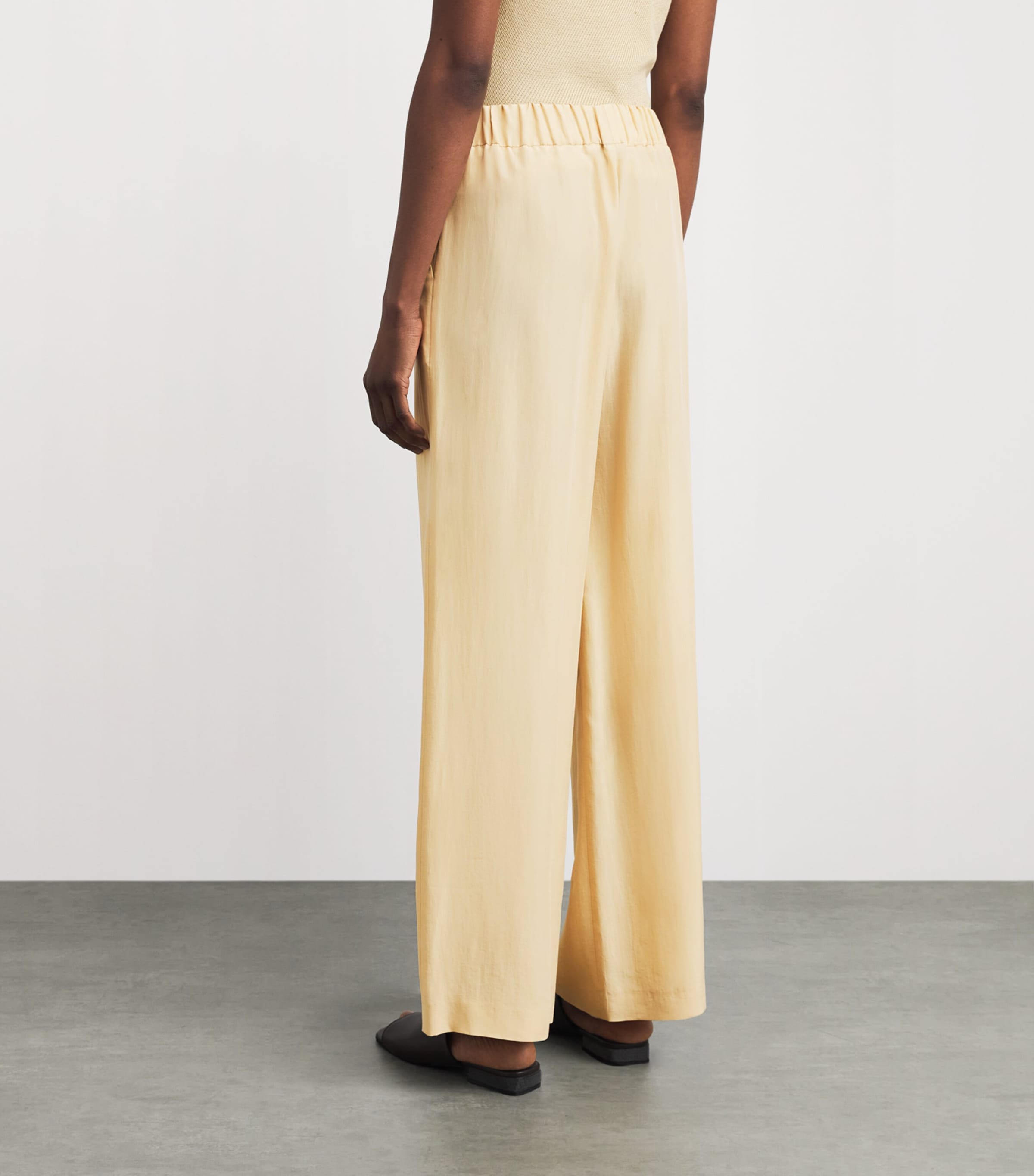 Colombo Womens Cashmere Wide-Leg Trousers Light Blue Image 5