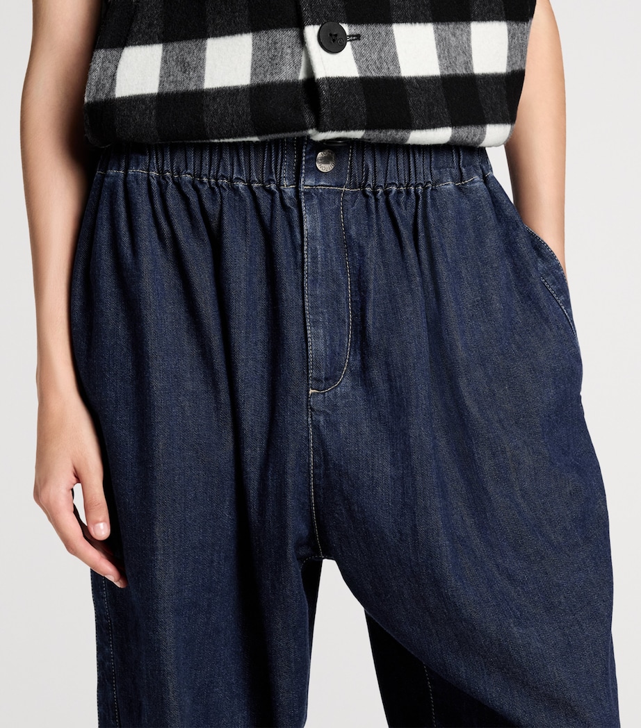 Monogram-Detail Carrot Jeans BLACK Image 5