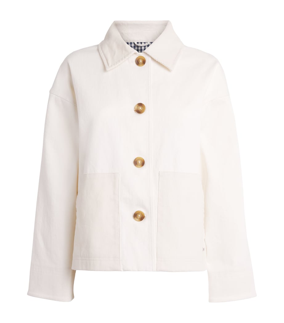 Barbour Womens Stretch-Cotton Cloverdale Jacket Neutral Image 1