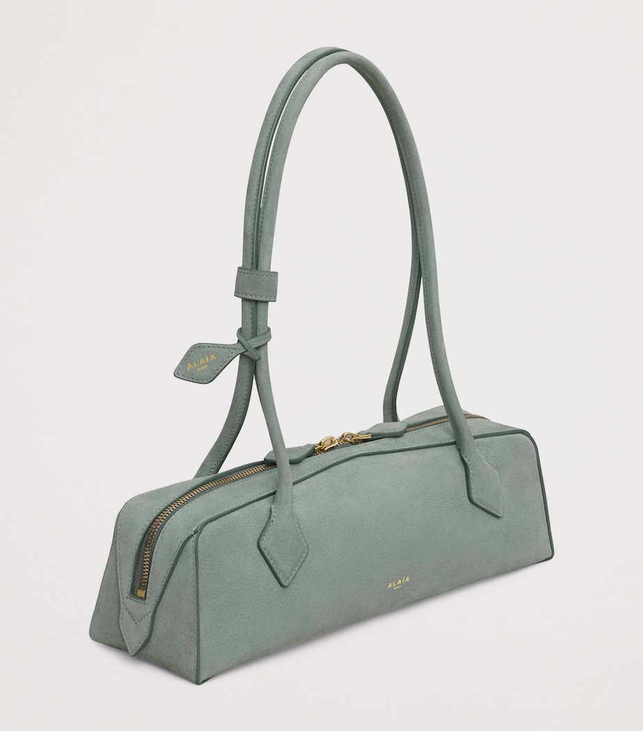 Medium Suede Le Teckel Shoulder Bag SAUGE Image 3