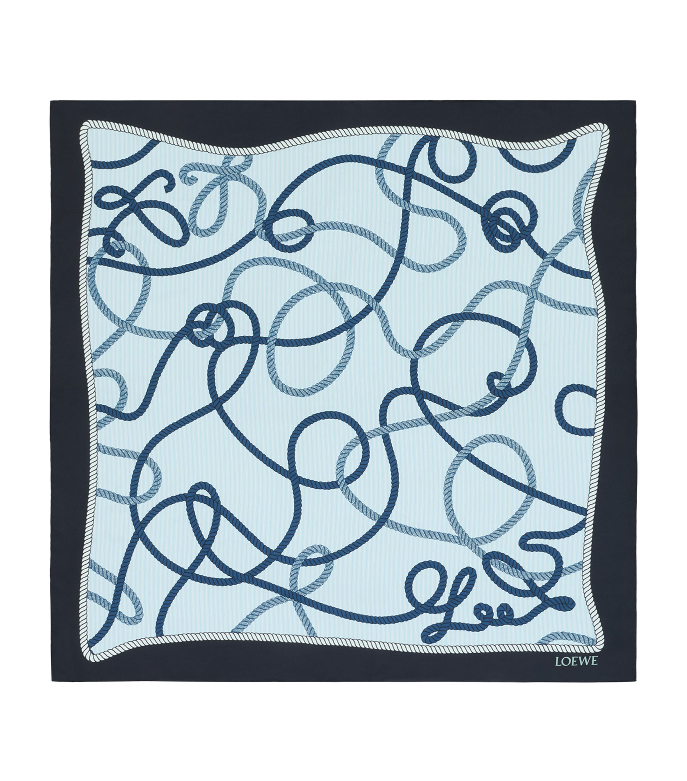 LOEWE Silk Twill Scarf Navy/green Image 1