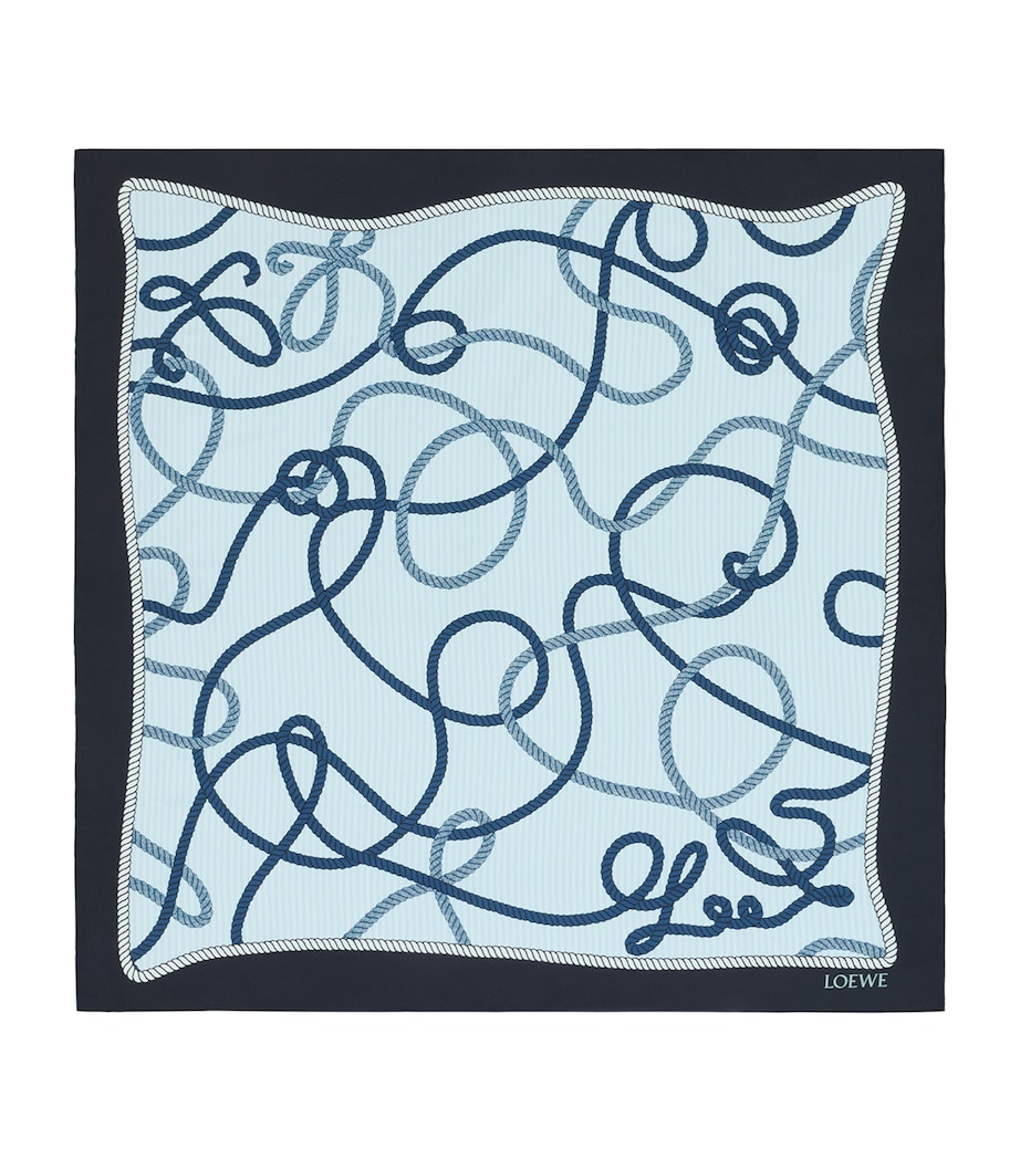 LOEWE Silk Twill Scarf Navy/green Image 1