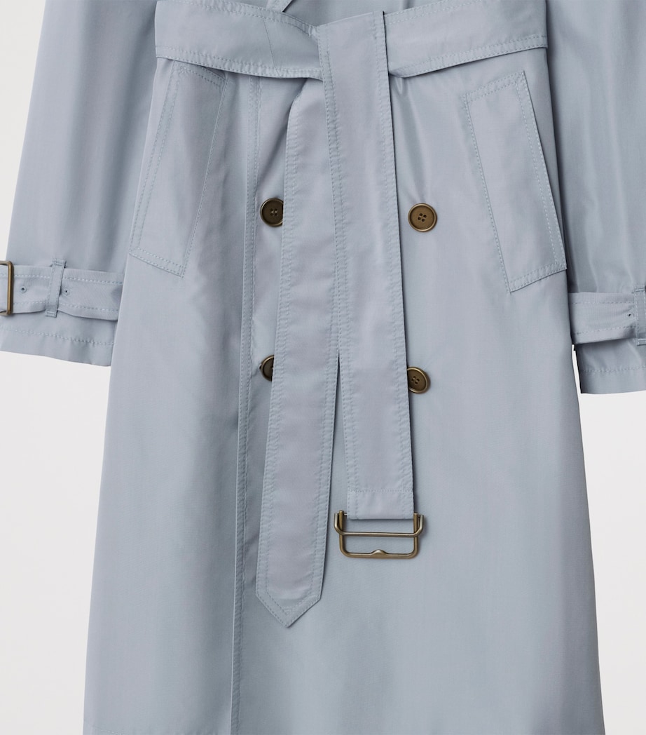 Silk Poplin Long Trench Coat GALE Image 4