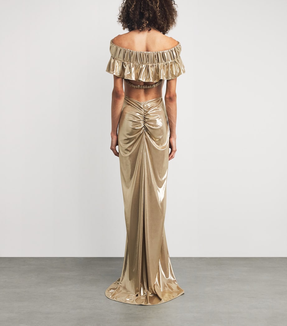Plunge Latitude Gown GOLD LASH Image 3