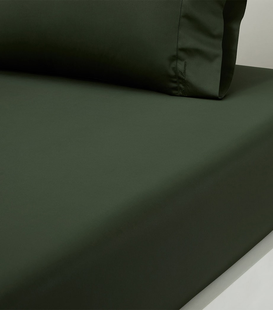 Cotton RL624 Double Fitted Sheet (140cm x 200cm) DKGREEN Image 1