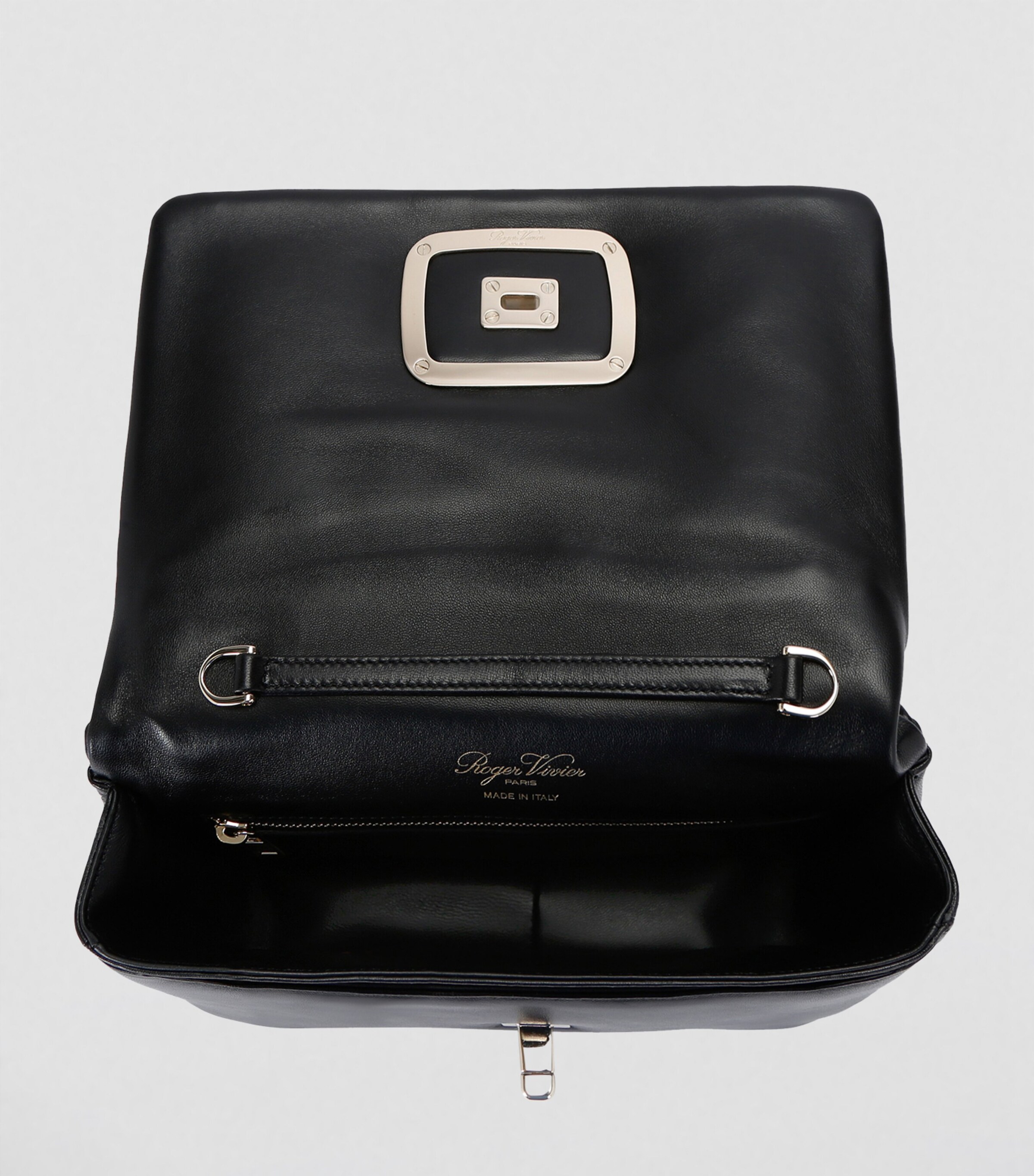 クラッチバッグ ROGER VIVIER VIV CHOC LEATHER CLUTCH ROGER VIVIER Viv Choc Mini Black Satin Clutch New | eBay