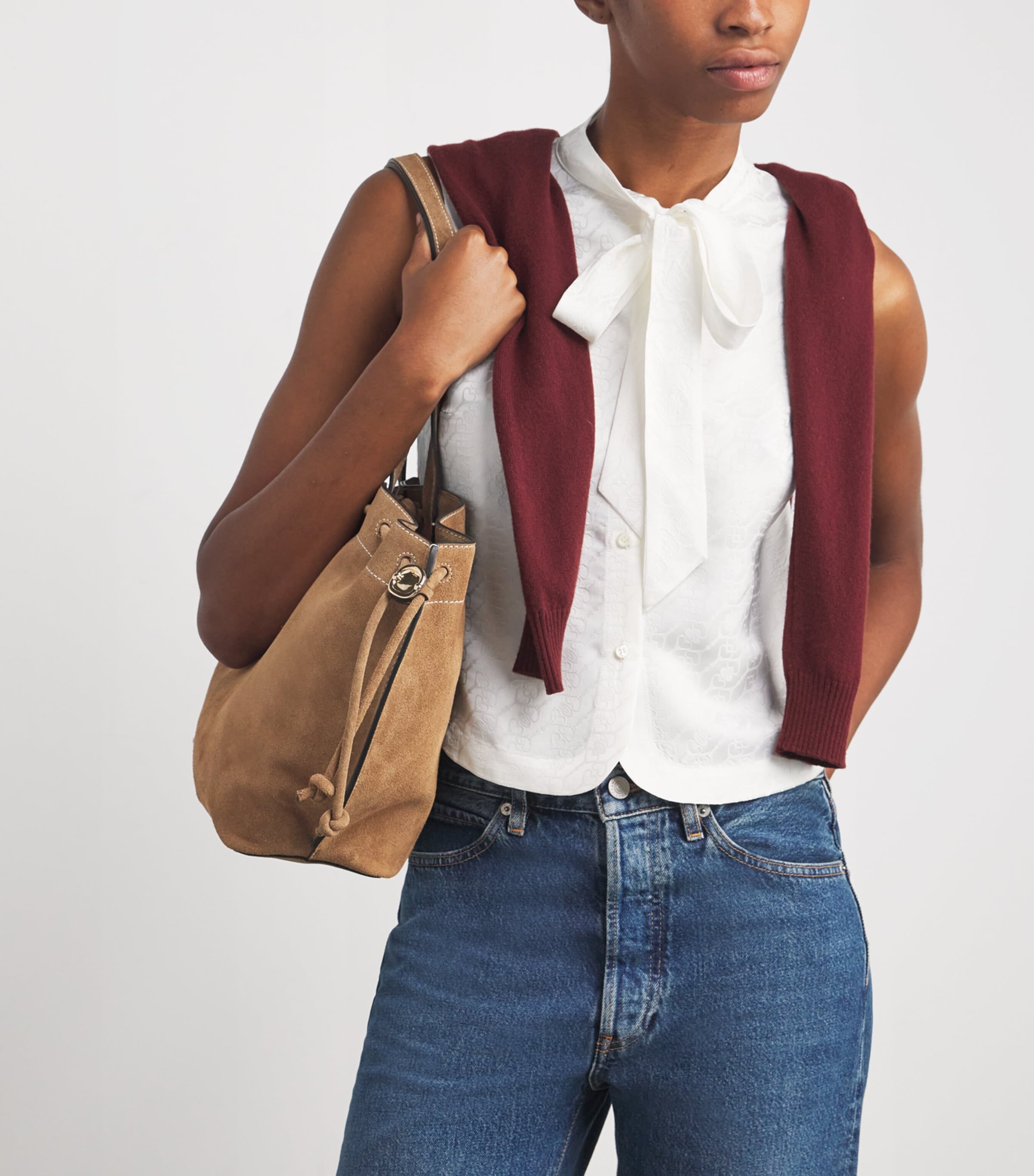 Suede Alban Tote Bag SAND Image 2