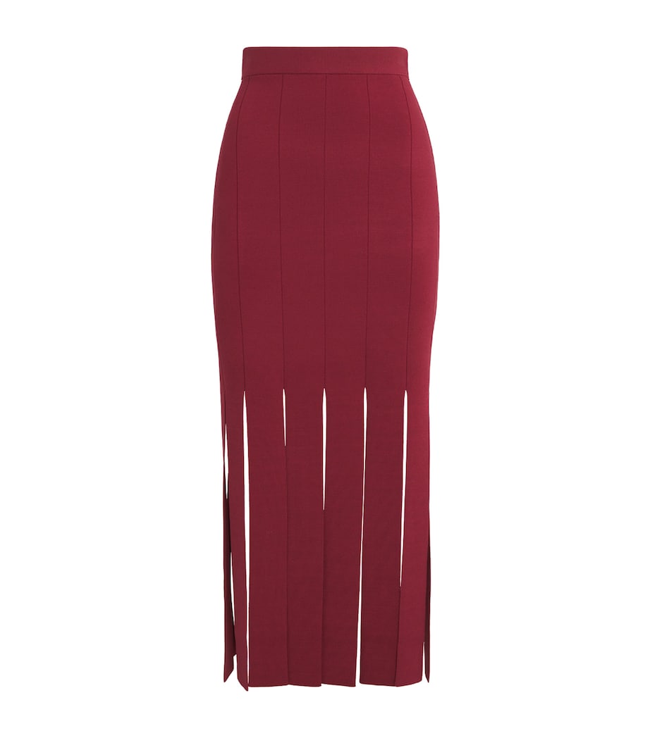 Milano-Knit Lagny Compact Midi Skirt CHERRY Image 1