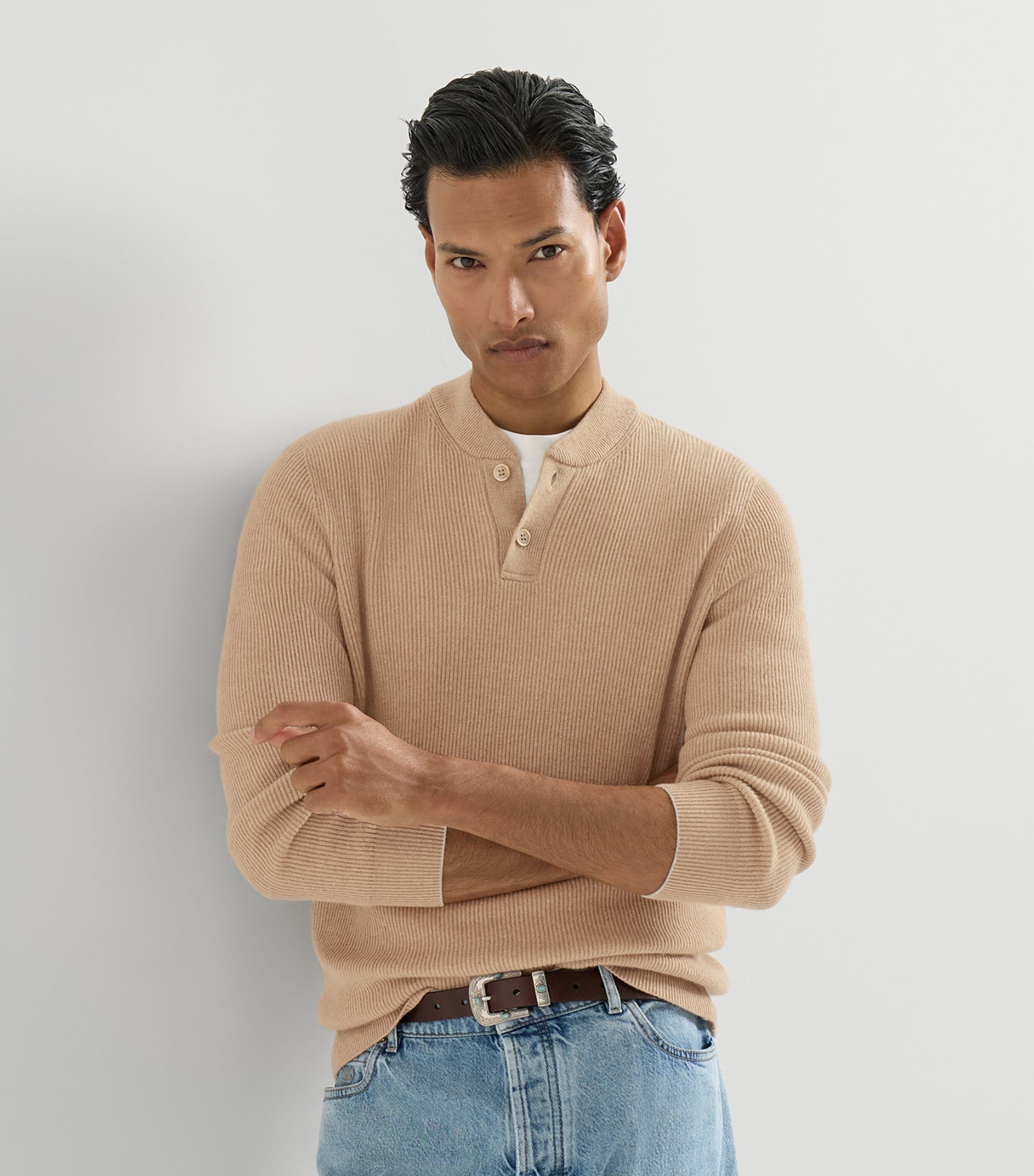 Brunello Cucinelli Mens Cashmere Button-Up Sweater Image 4