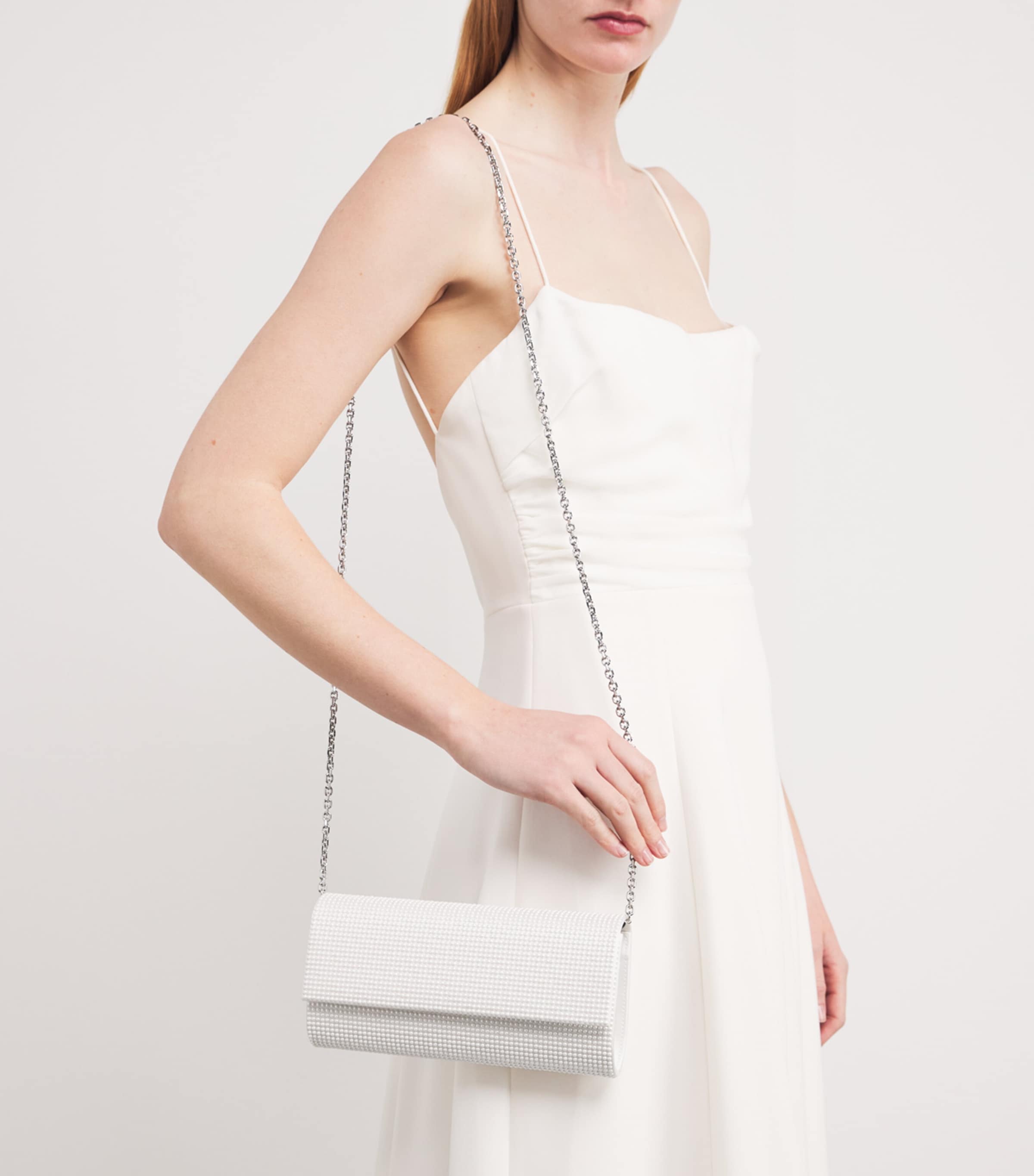 Satin Pearlised Perry Clutch Bag SPEAR Image 5