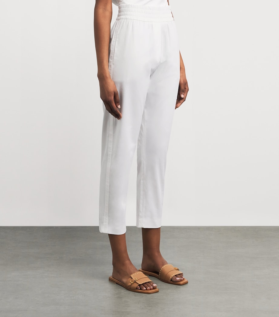 Eleventy Womens Elasticated Straight Trousers Bianco Image 4