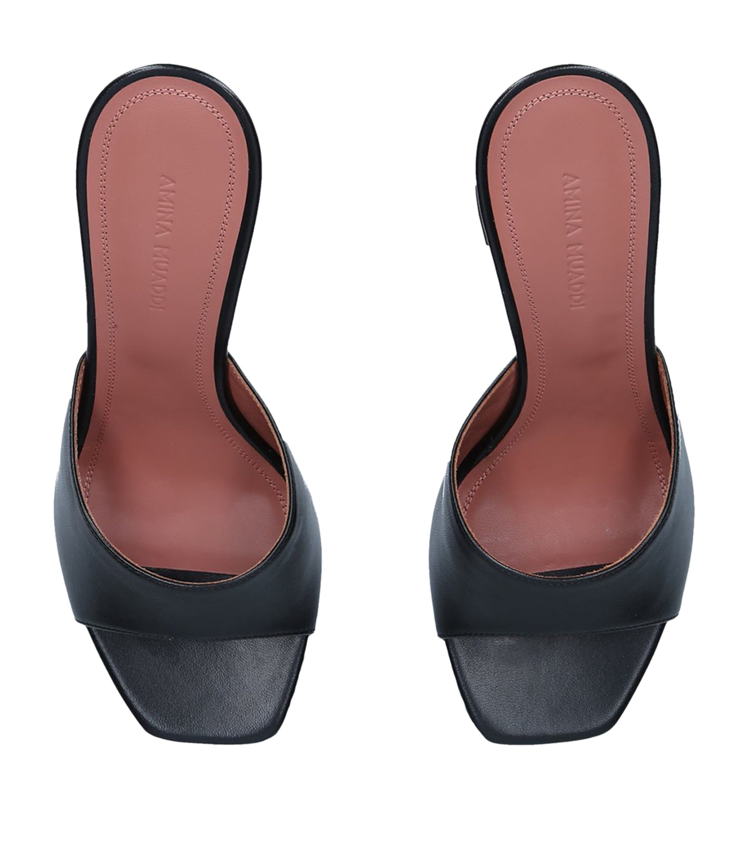 Amina Muaddi Leather Lupita Mules 95 Black Image 7