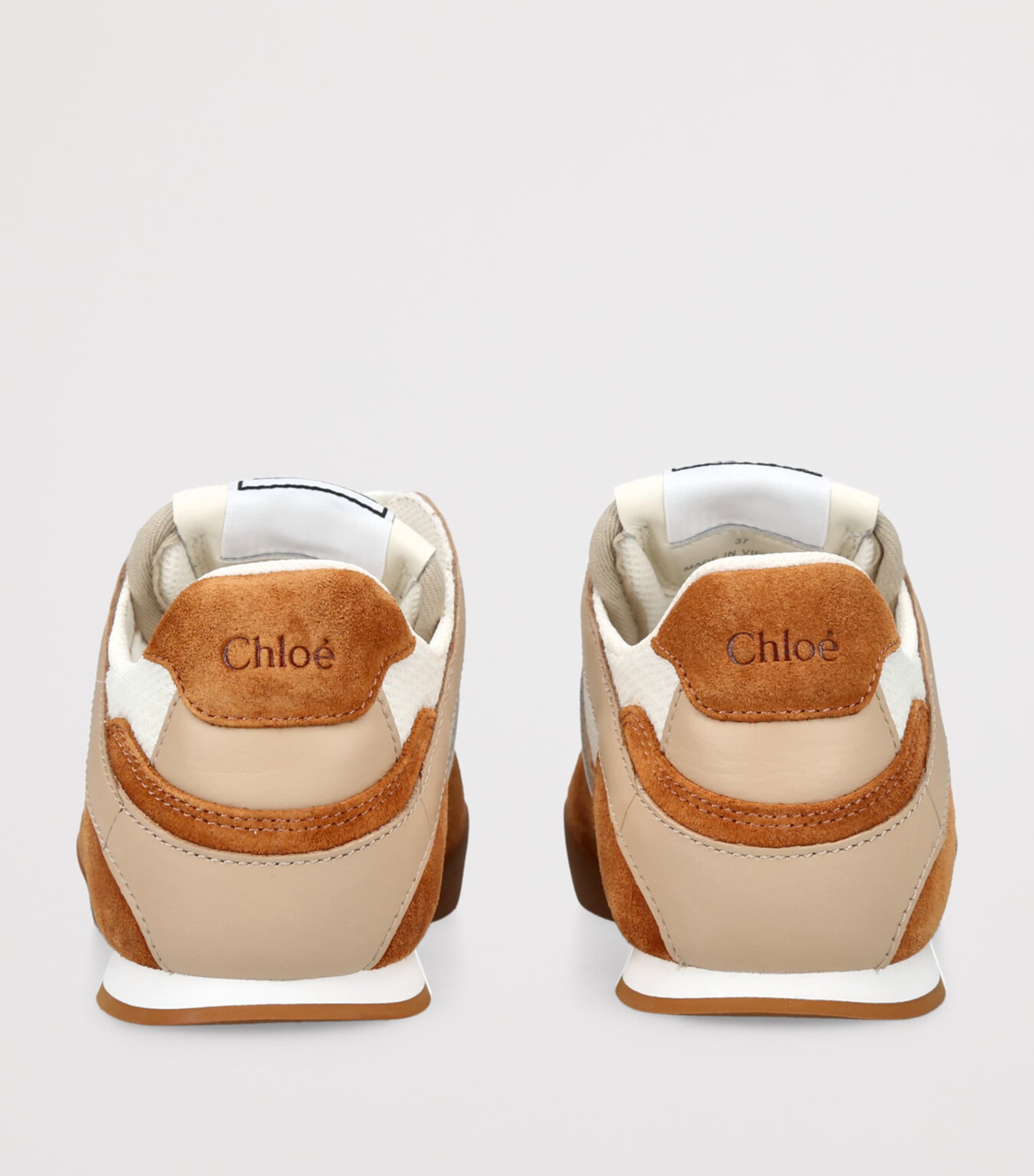Chloé Leather Kick Sneakers Brown/oth Image 3