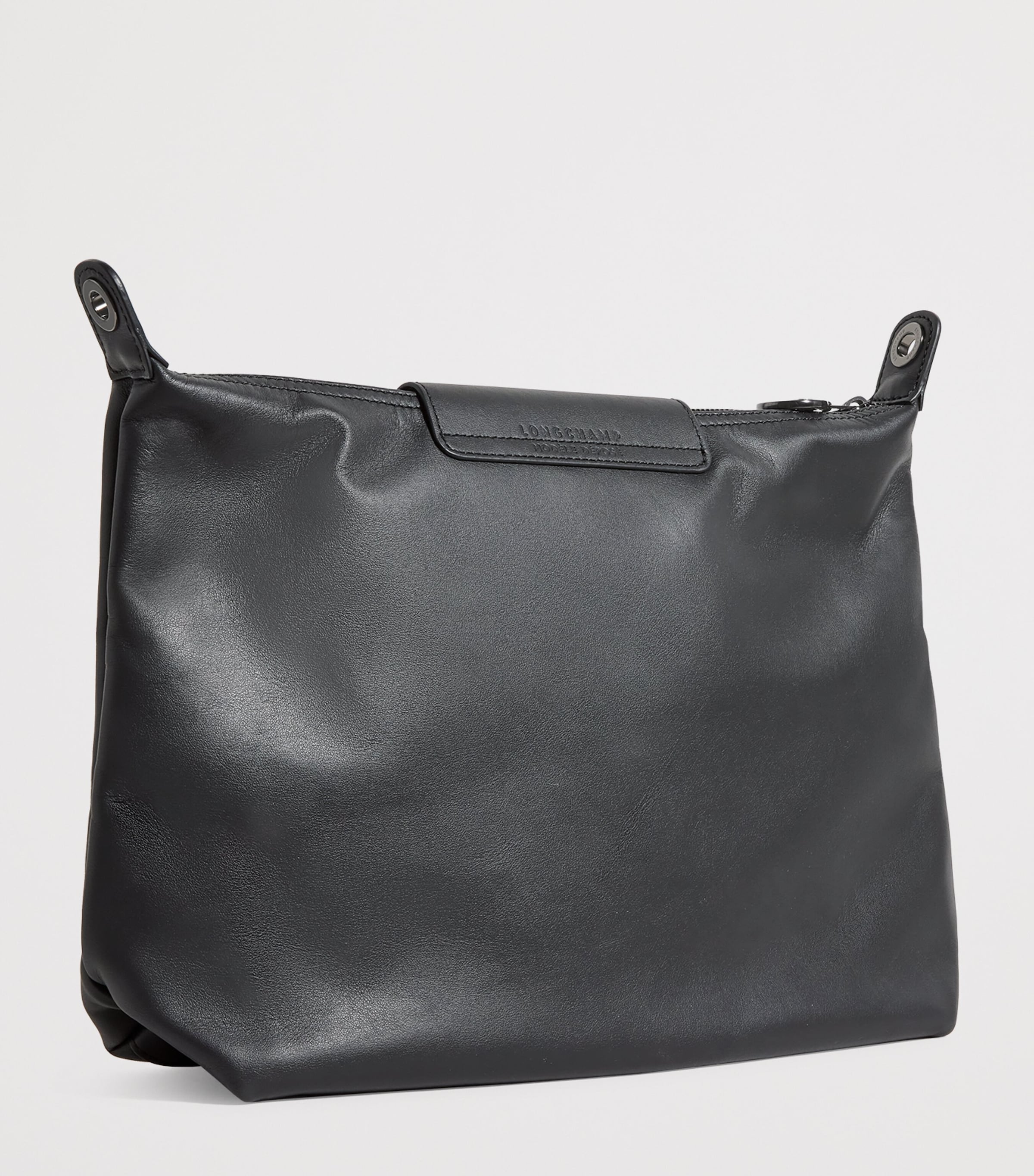 Large Leather Le Pliage Tote Bag 001 BLACK Image 3