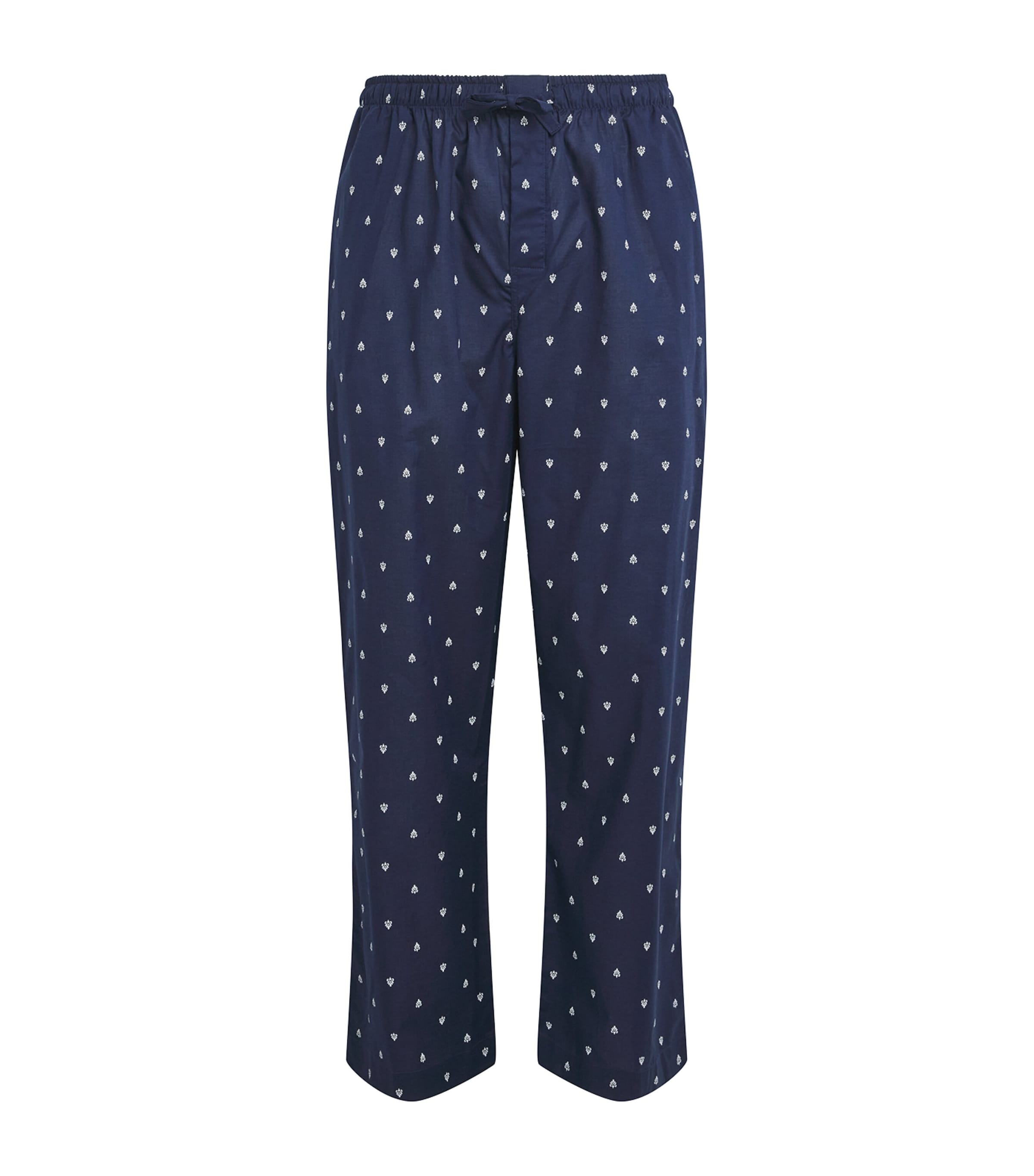 Derek Rose Mens Navy Ledbury Straight-leg Relaxed-fit Cotton Pyjama Trousers In Blue
