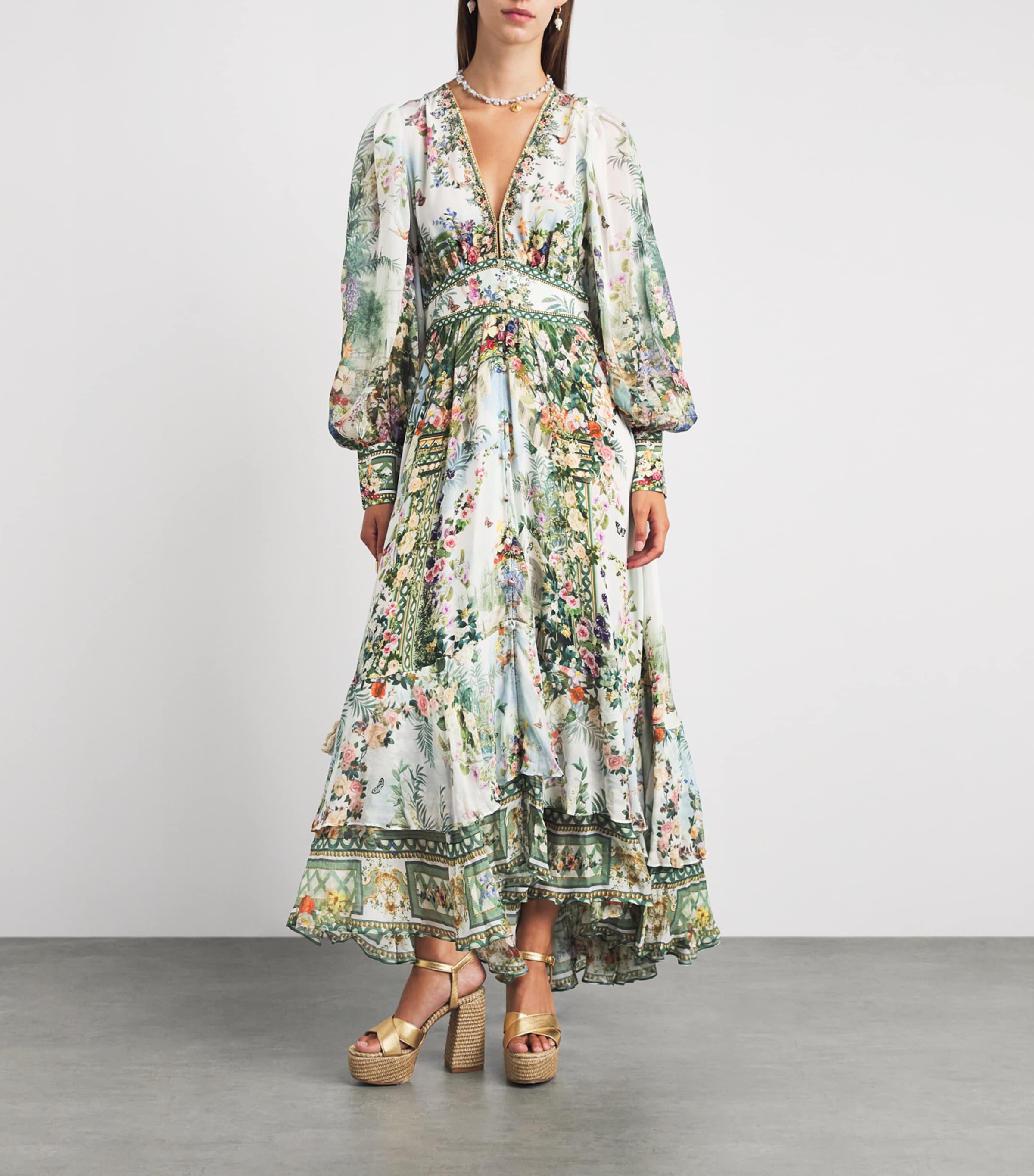 Camilla Womens Silk Art for the Empress Midi Dress Art For The Empress Image 2