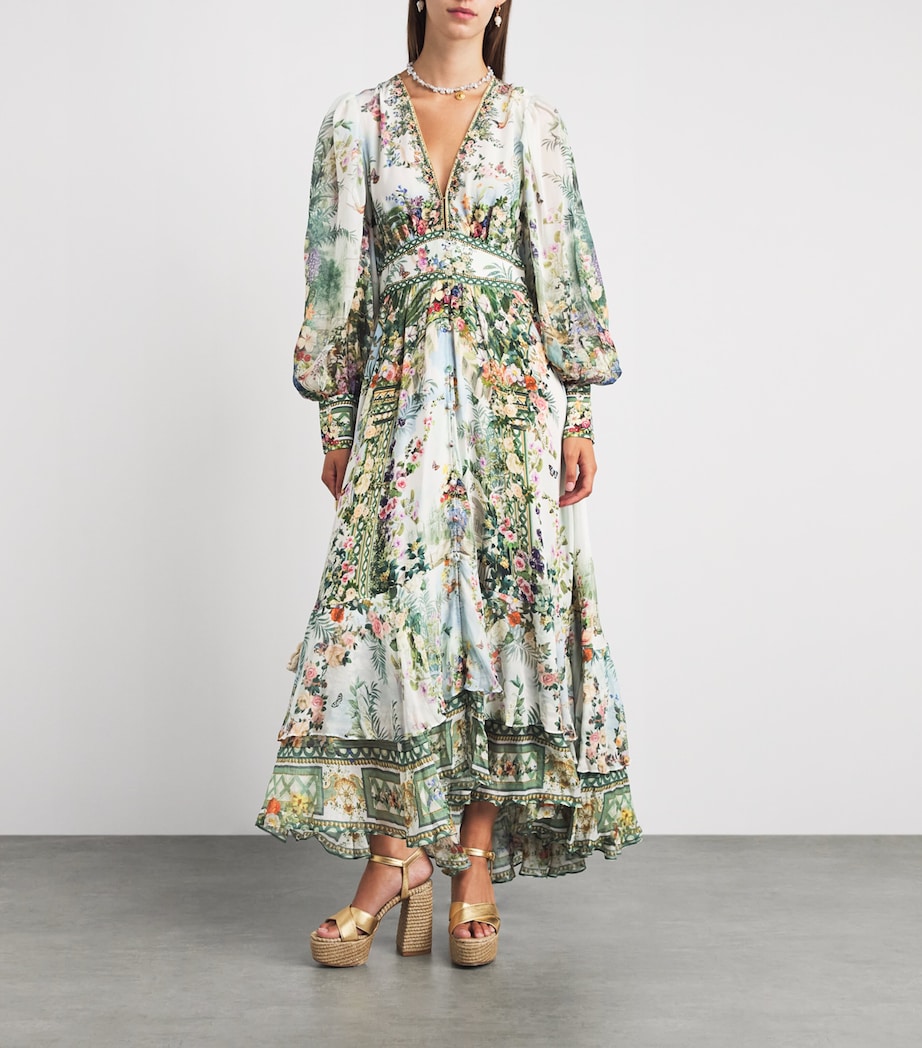 Camilla Womens Silk Art for the Empress Midi Dress Art For The Empress Image 2