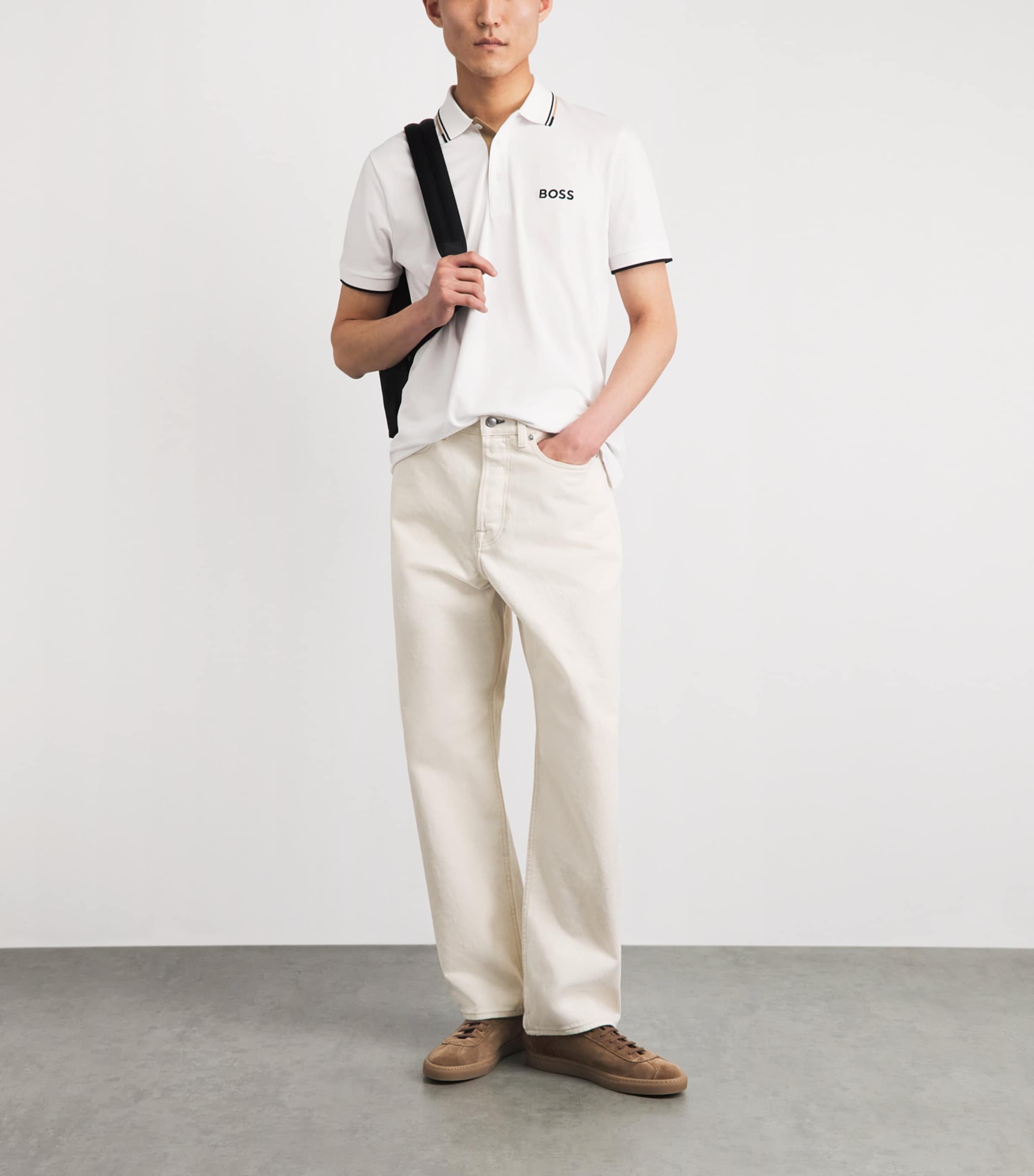 BOSS Mens Paddy Polo Shirt Natural Image 2