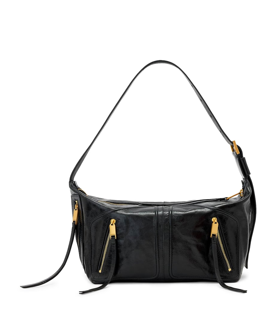 AllSaints Leather Jean Rey Shoulder Bag Black Image 1