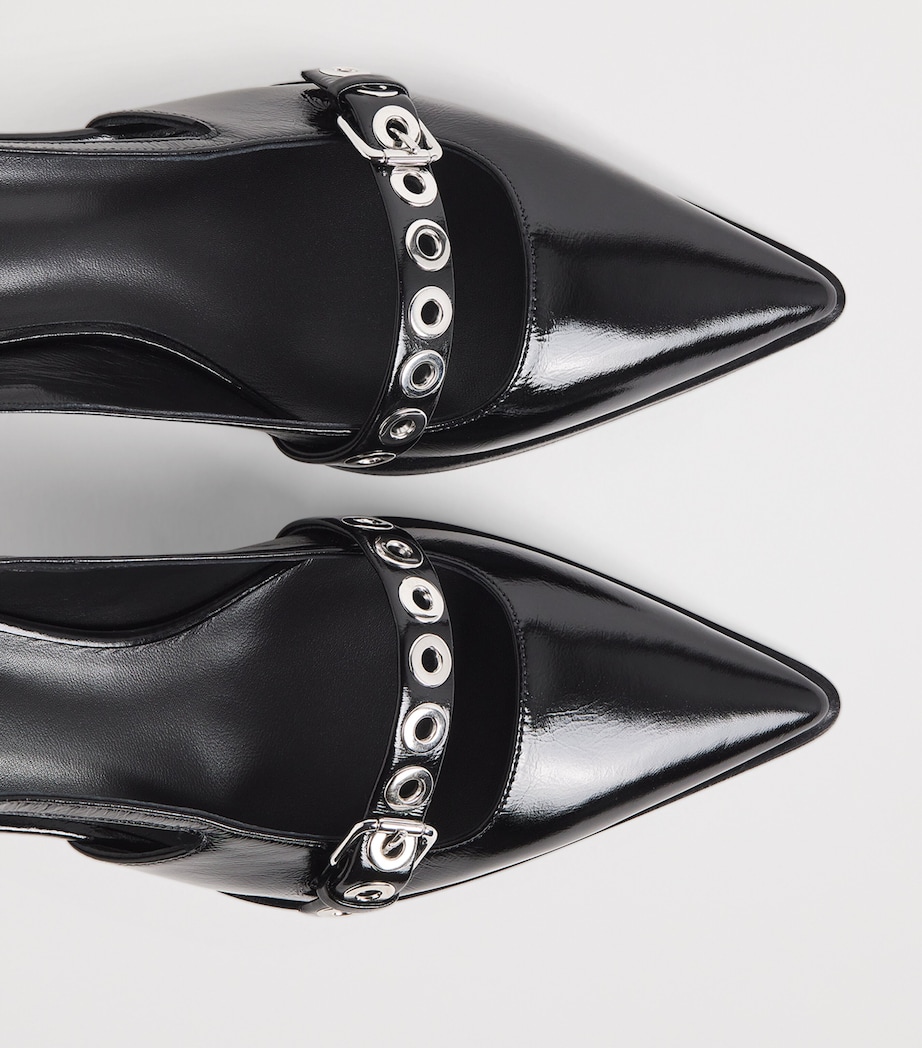 Patent Leather Buckled Pumps 30 BLACK Image 7