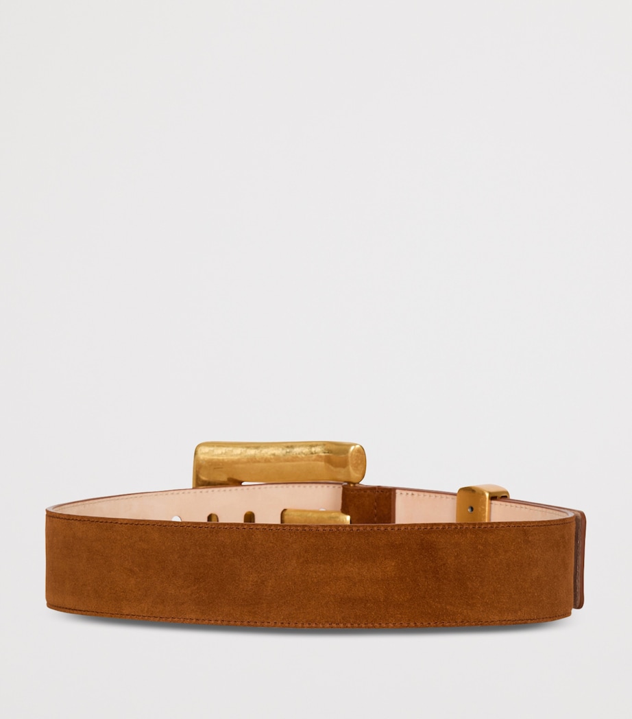 Balmain Suede Anthem Belt Caramel Image 3