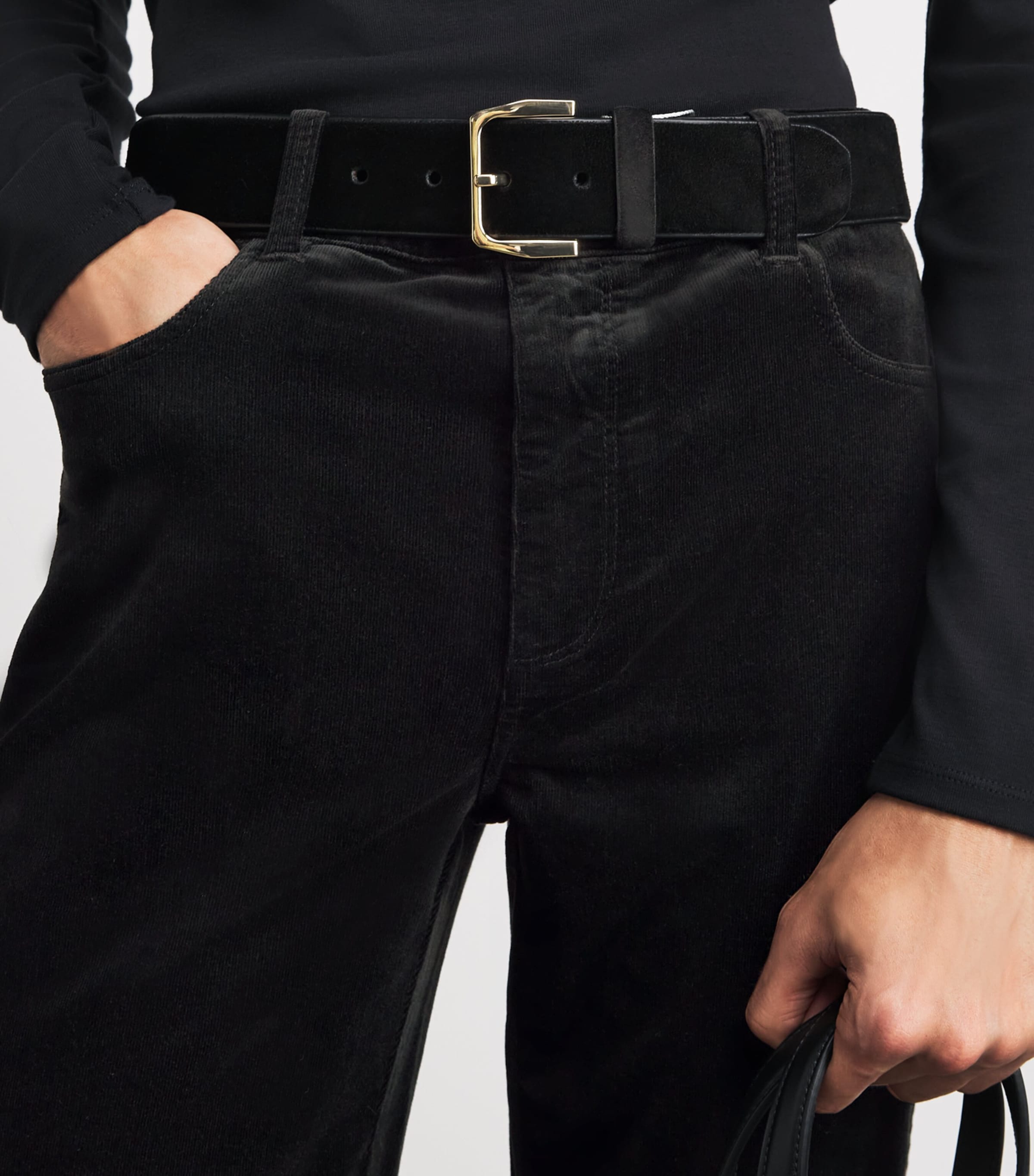 PAIGE Velvet Sofia Flared Jeans Black Image 3
