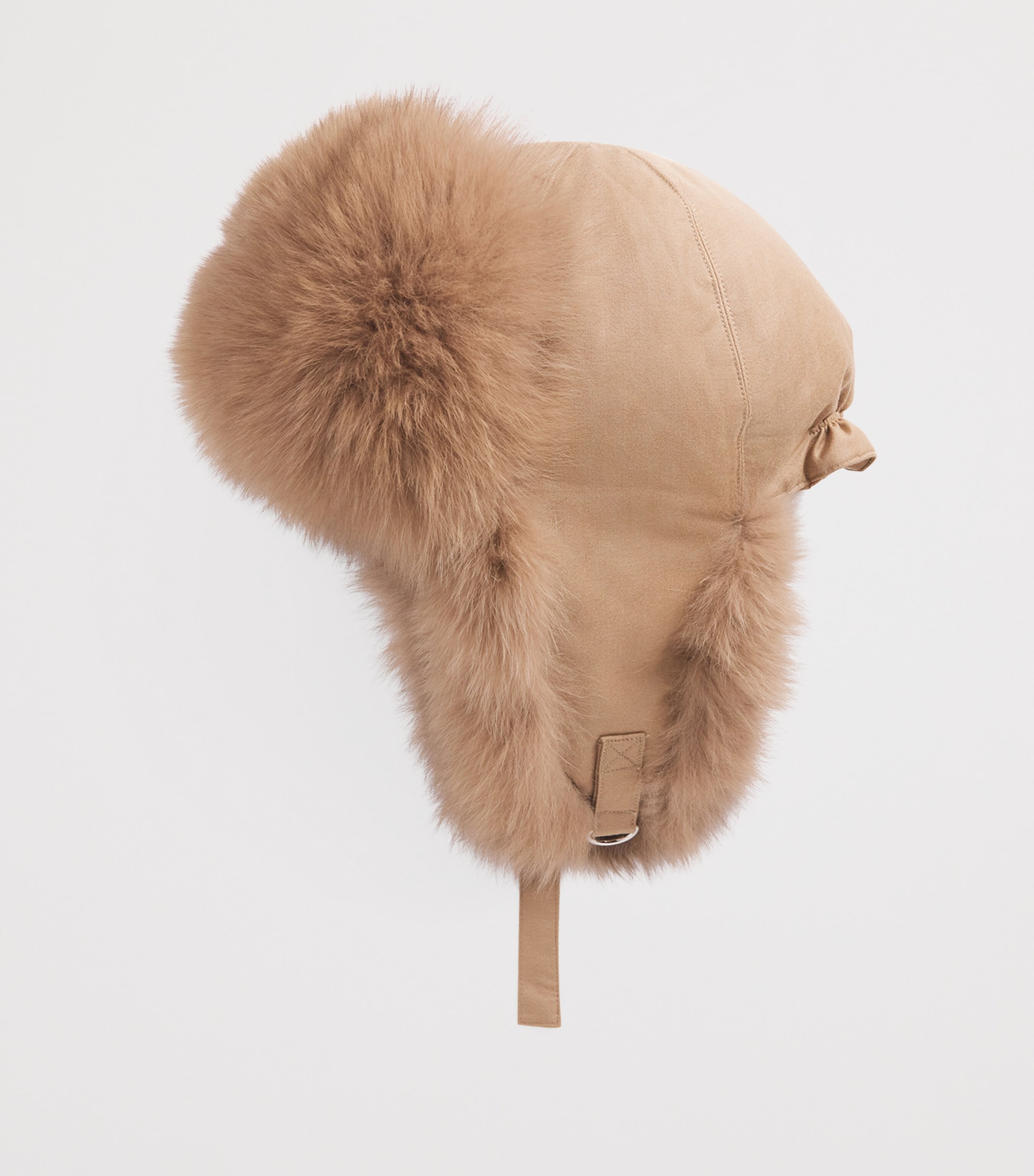 Yves Salomon Down Fur-Trim Chapka Hat Image 3
