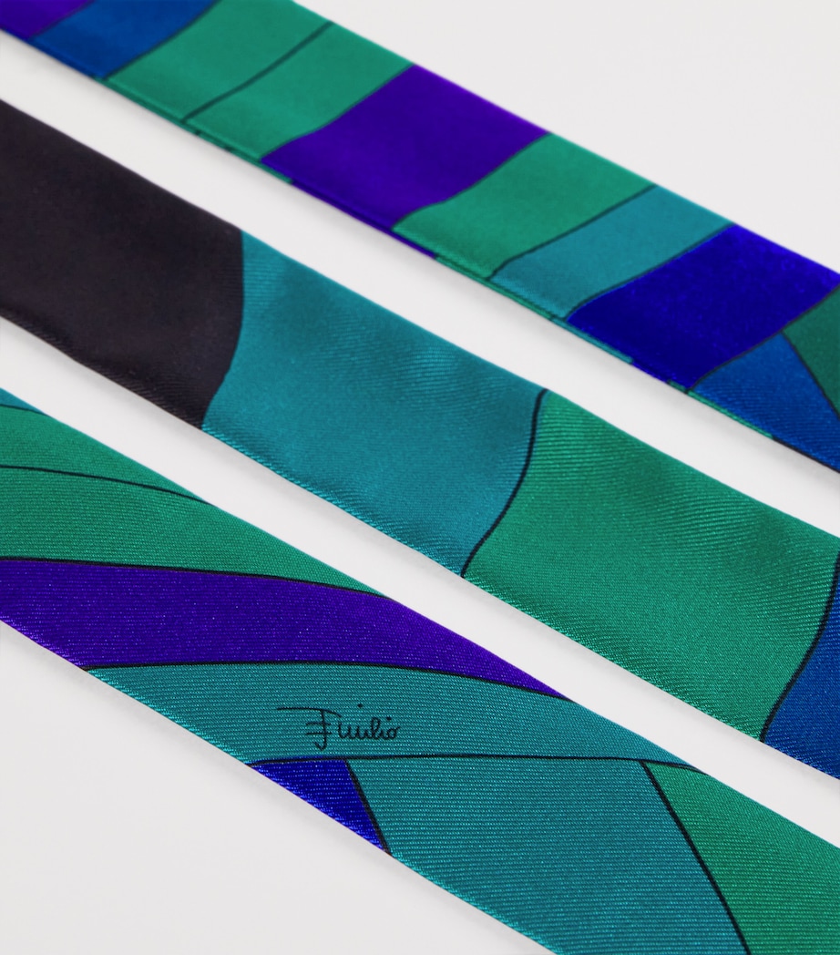 Silk Printed Scarf Necklace N51 ORO PALLADIO Image 5