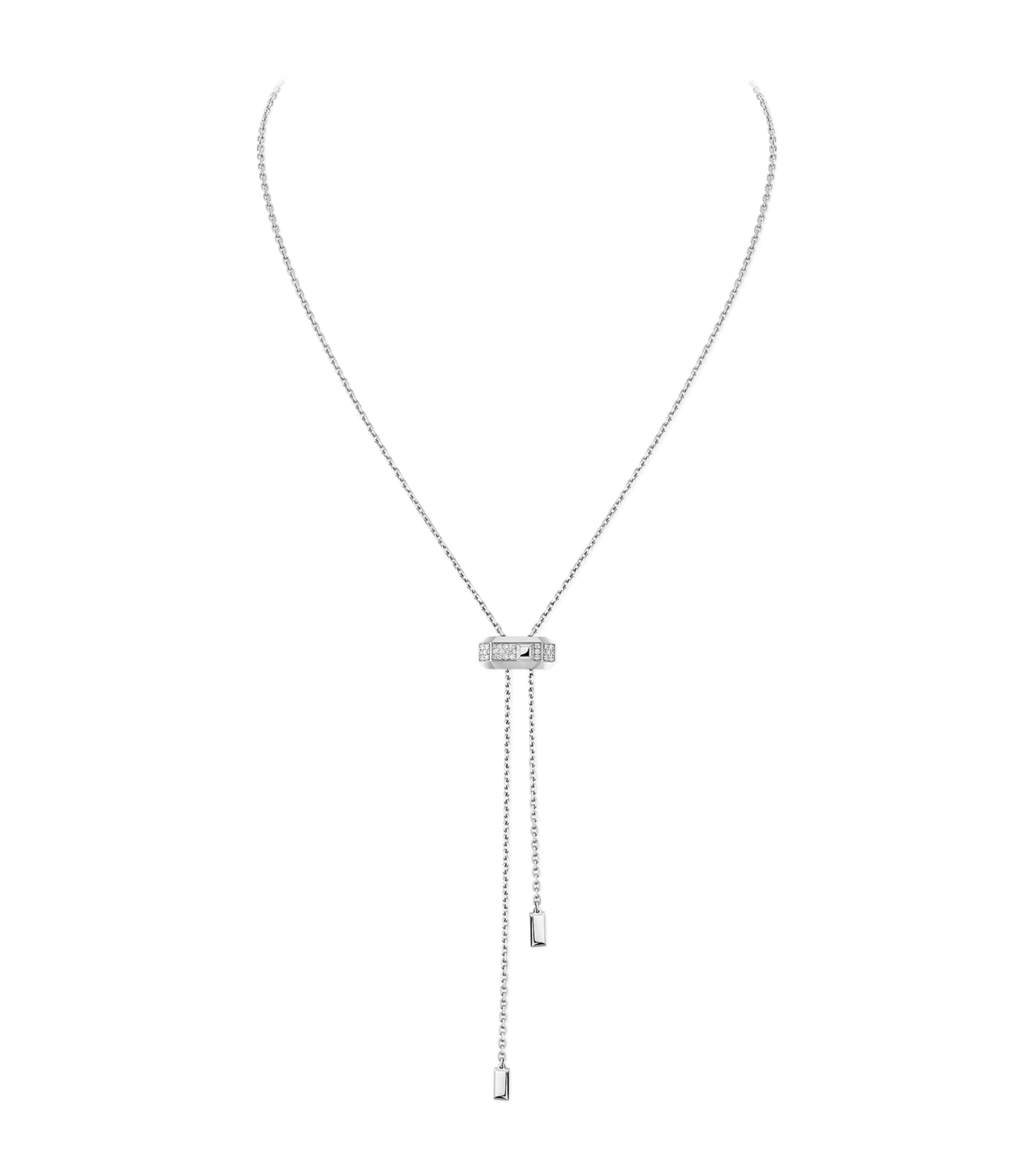 Messika Moderniste White Gold and Diamond Tie Necklace White Gold Image 1