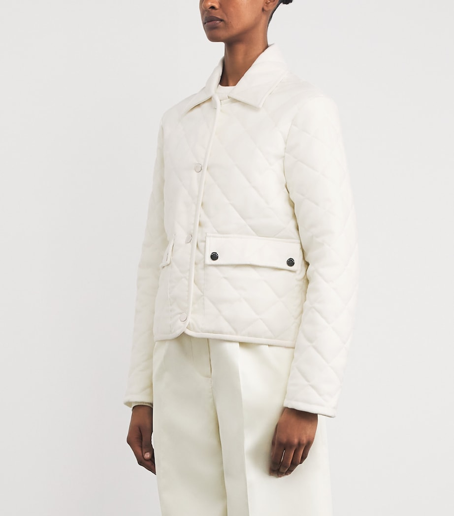 Cashmere Quilted Down Jacket WHITE Image 3