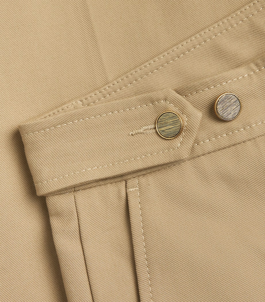 Cotton Wide-Leg Trousers BEIGE Image 5