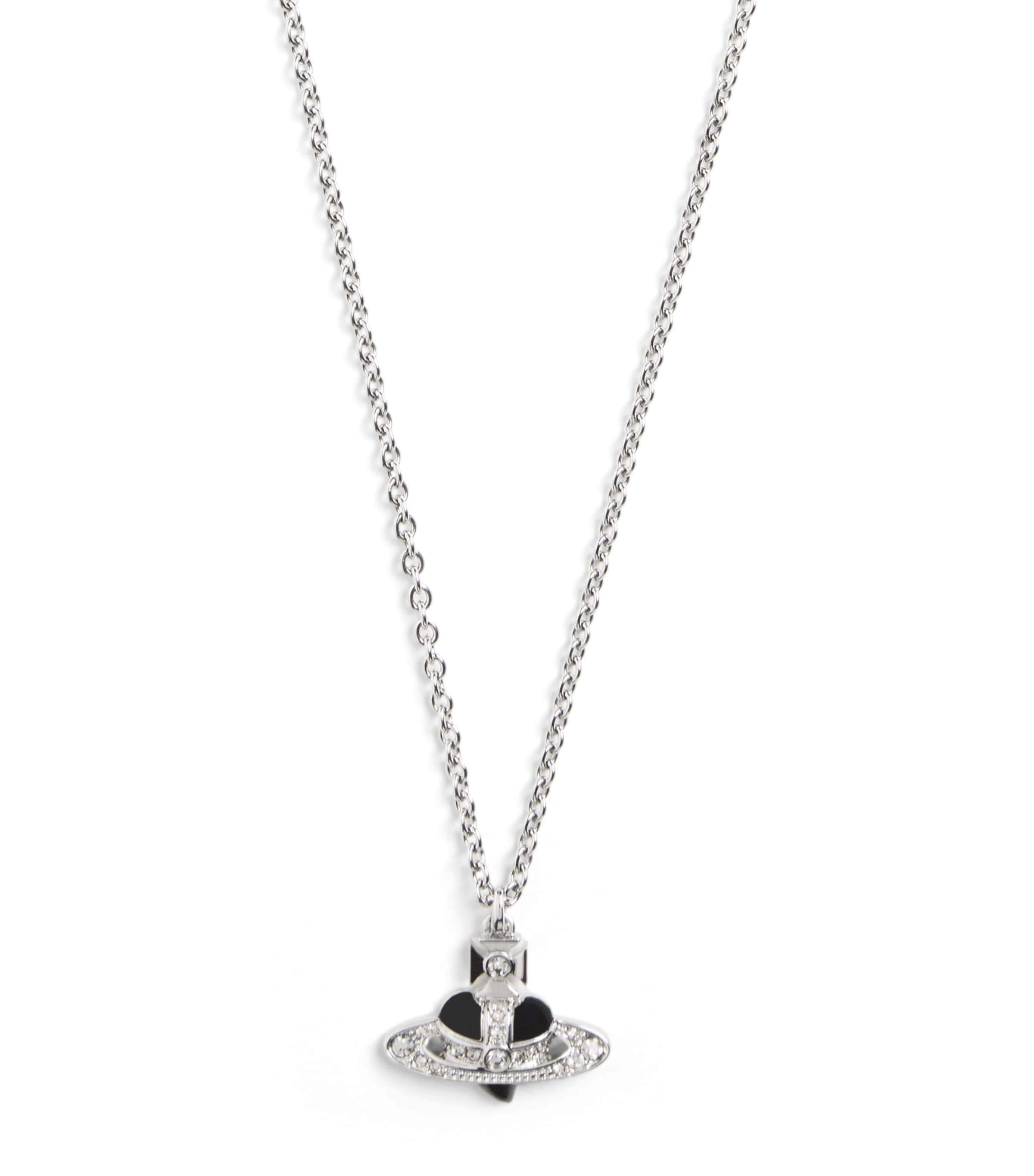Vivienne Westwood Diamante Heart Necklace Ruthenium/pltnm Image 1