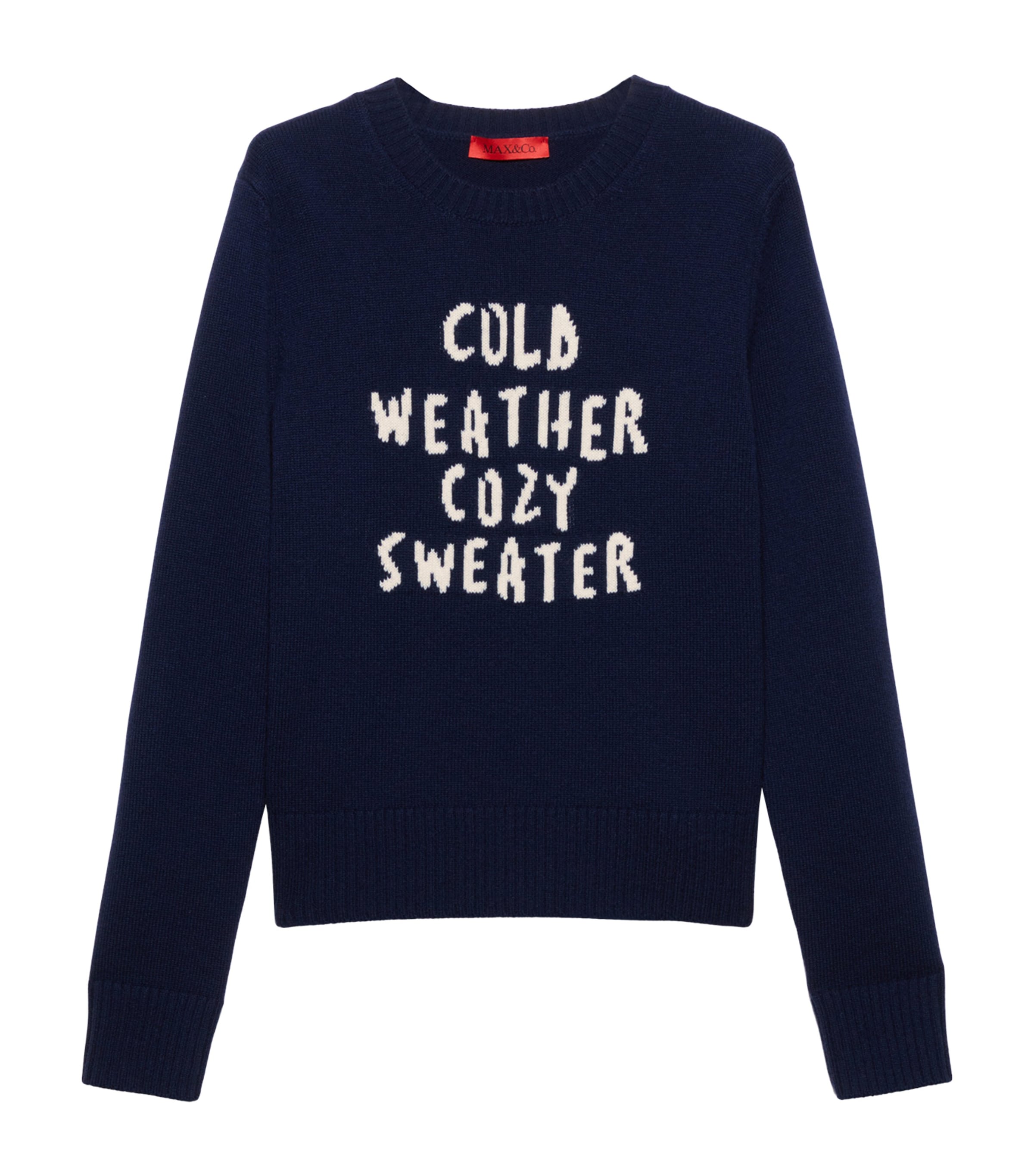 Wool-Cashmere Embroidered Sweater NAVY Image 1