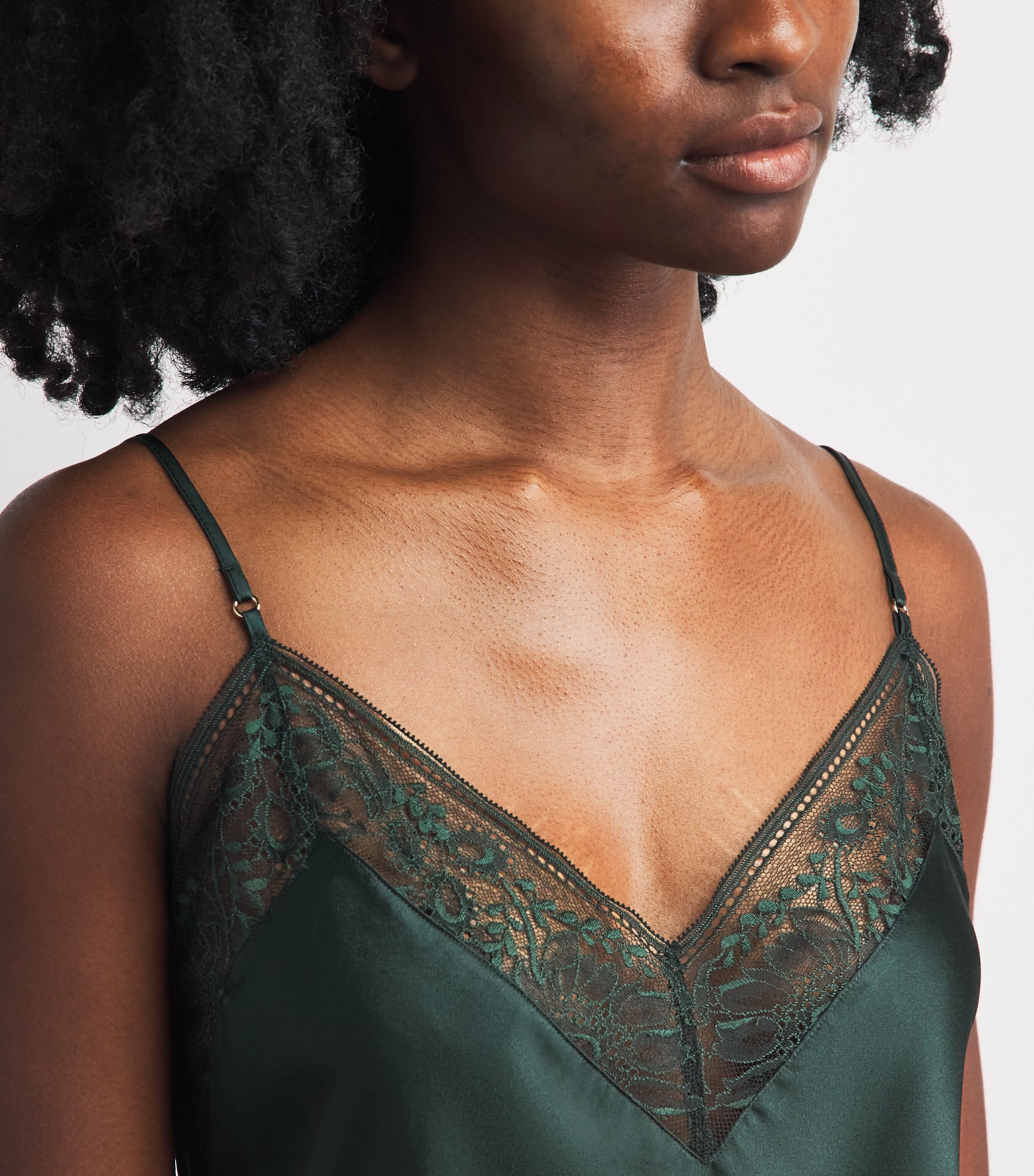 Aubade Womens Silk-Blend Midnight Whisper Camisole Mysterious Green Image 3