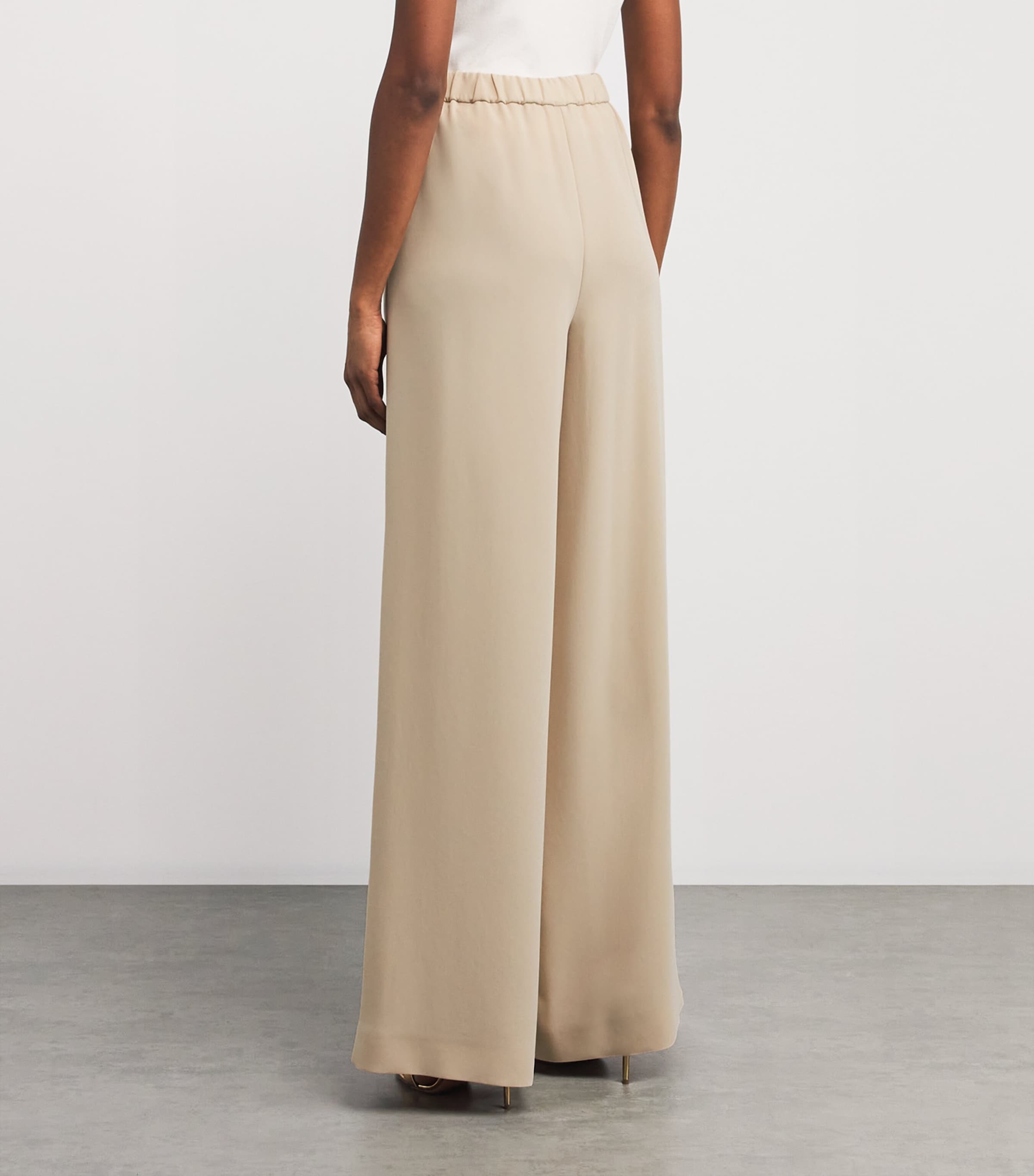 Max Mara Cady Elasticated Wide-Leg Trousers | Harrods HK