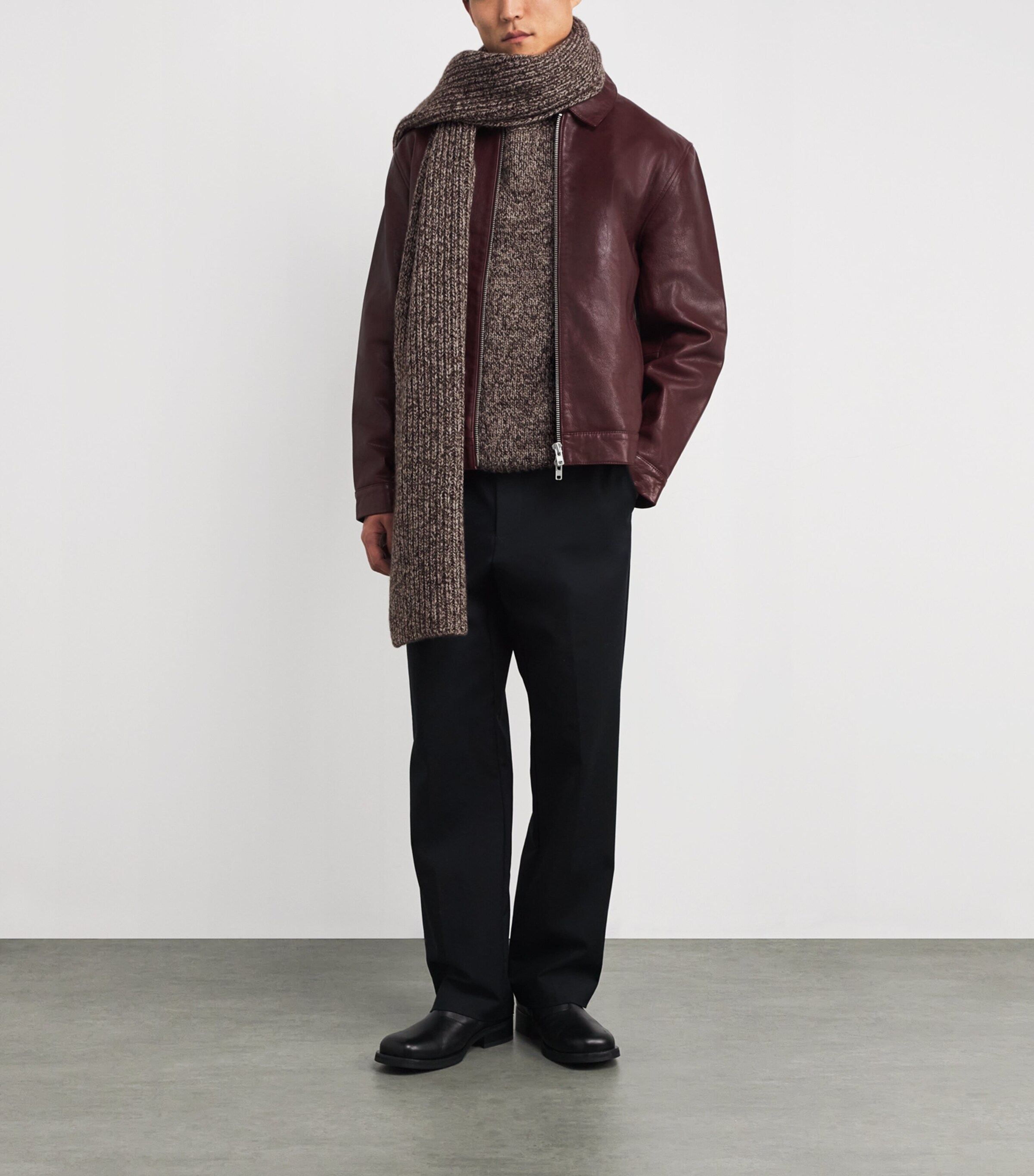 Yves Salomon Mens Cashmere Scarf Birch Image 2