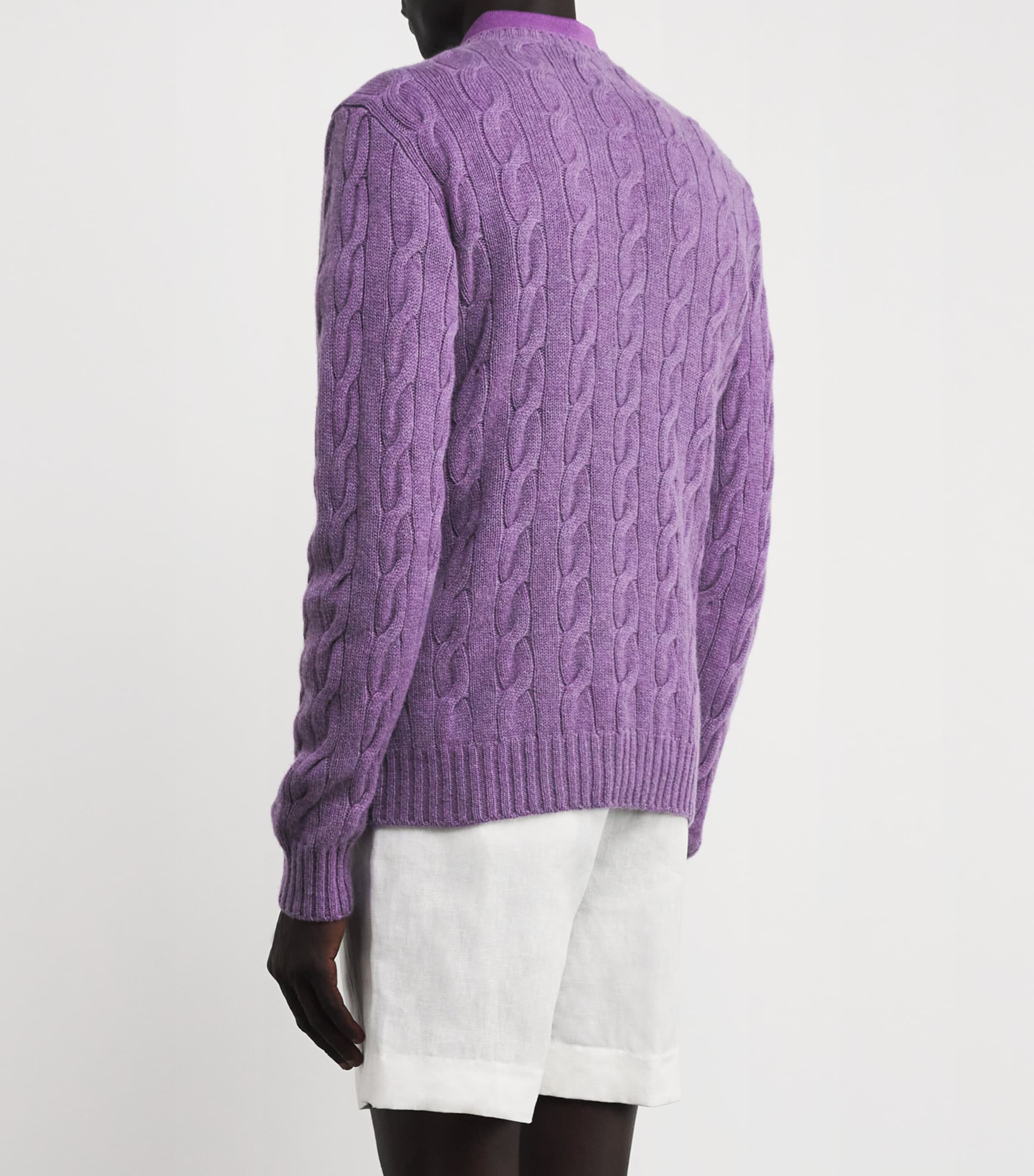 Ralph Lauren Purple Label Purple Cashmere Cable-Knit Sweater