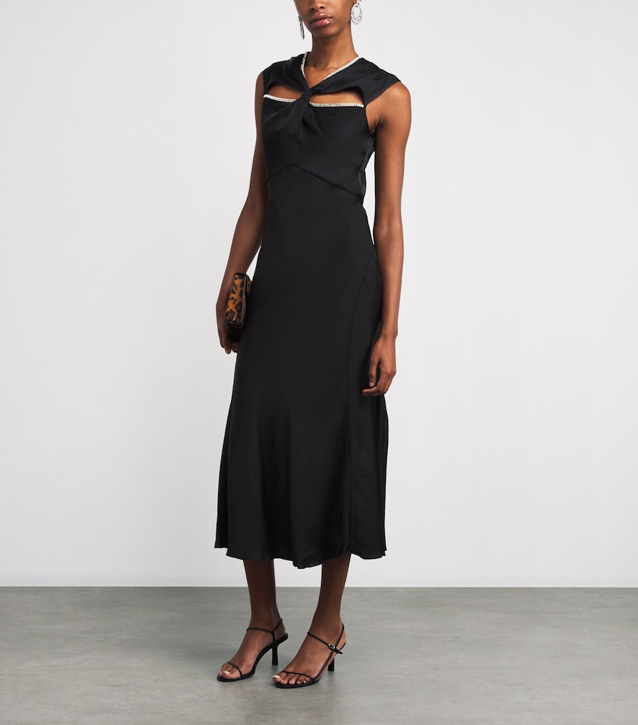 Crystal-Embellished Midi Dress BLACK Image 2