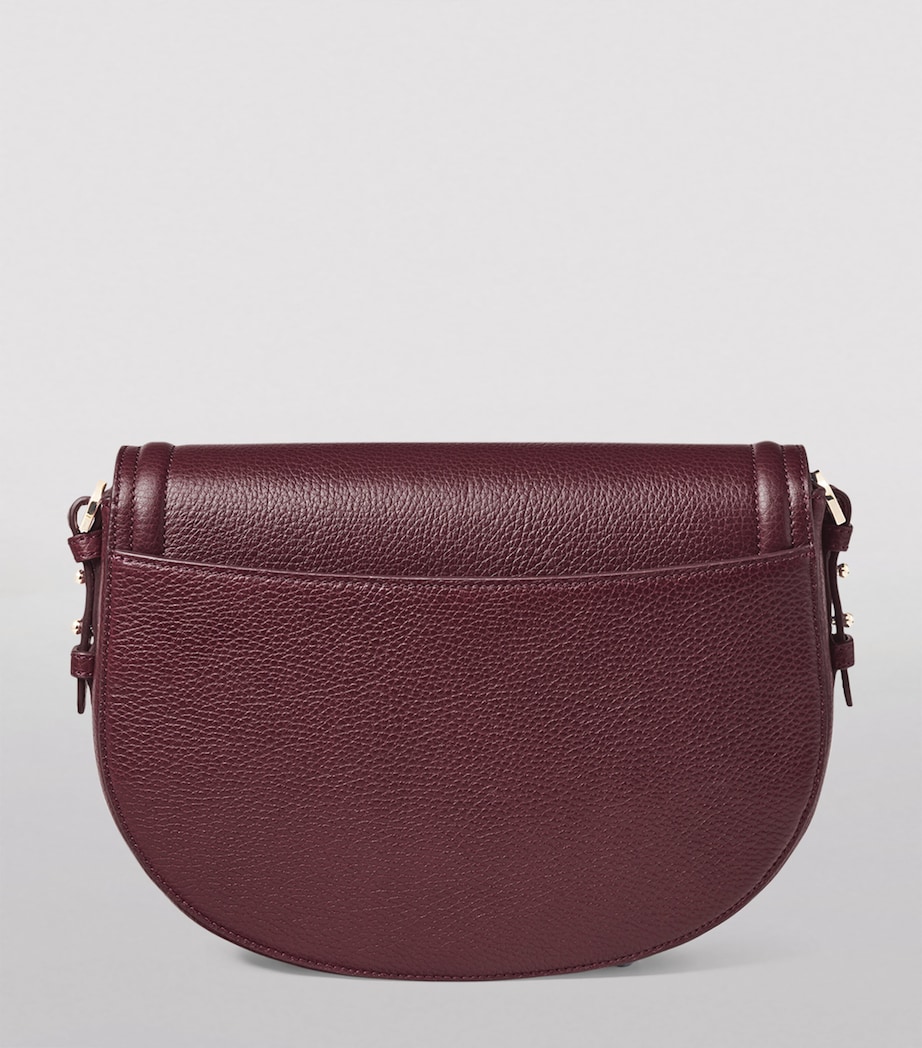 Leather Stella Cross-Body Satchel BURGUNDY Image 3
