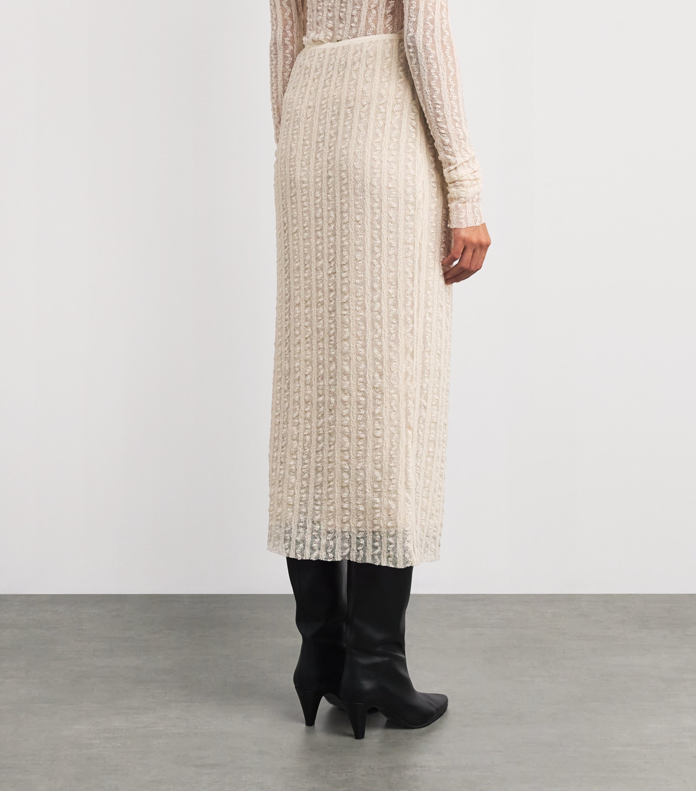 Lace Midi Skirt ECRU Image 4