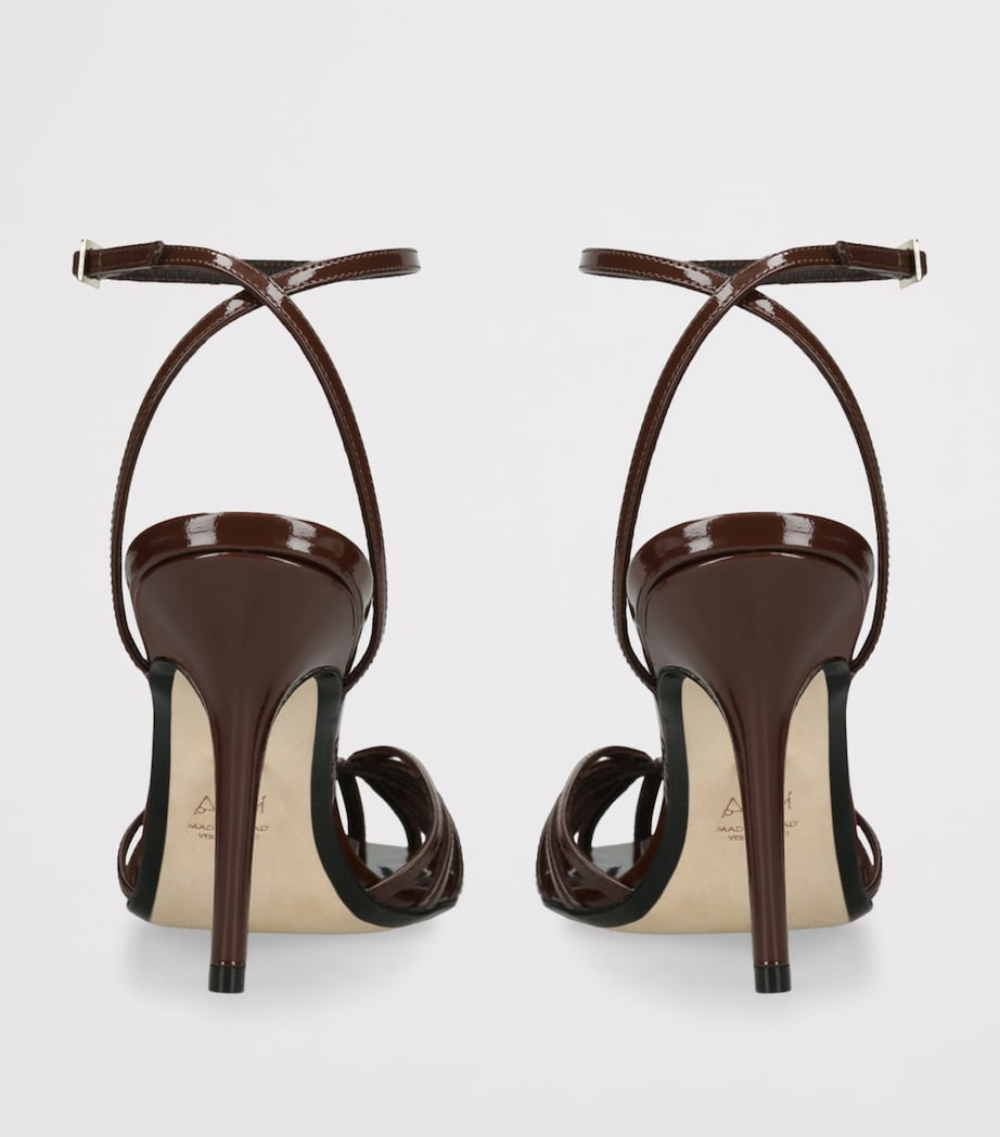 Alevì Patent Leather Blake Heeled Sandals 95 Dark Brown Image 2