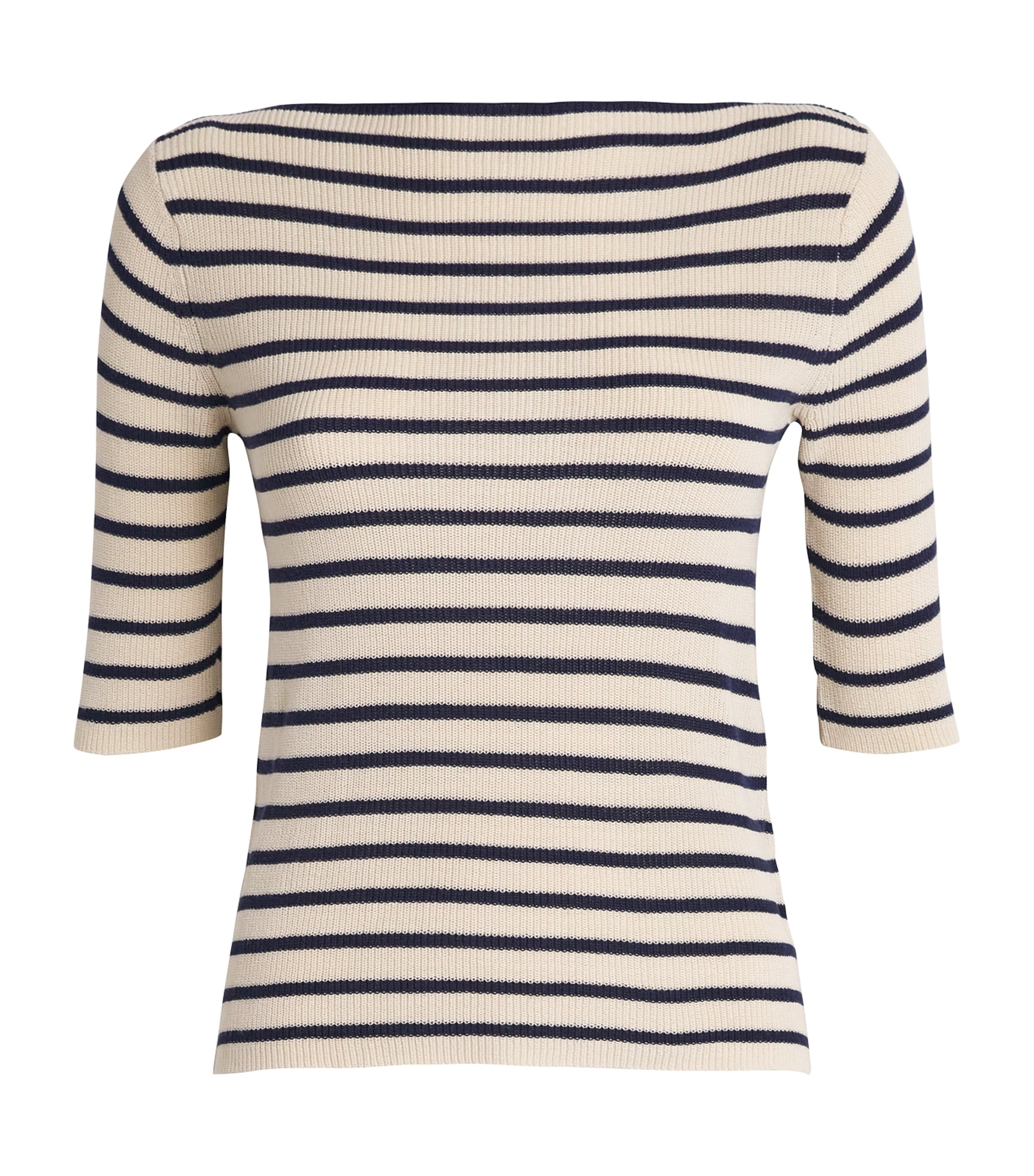 Max & Co Cotton-blend Boat-neck Sweater In White