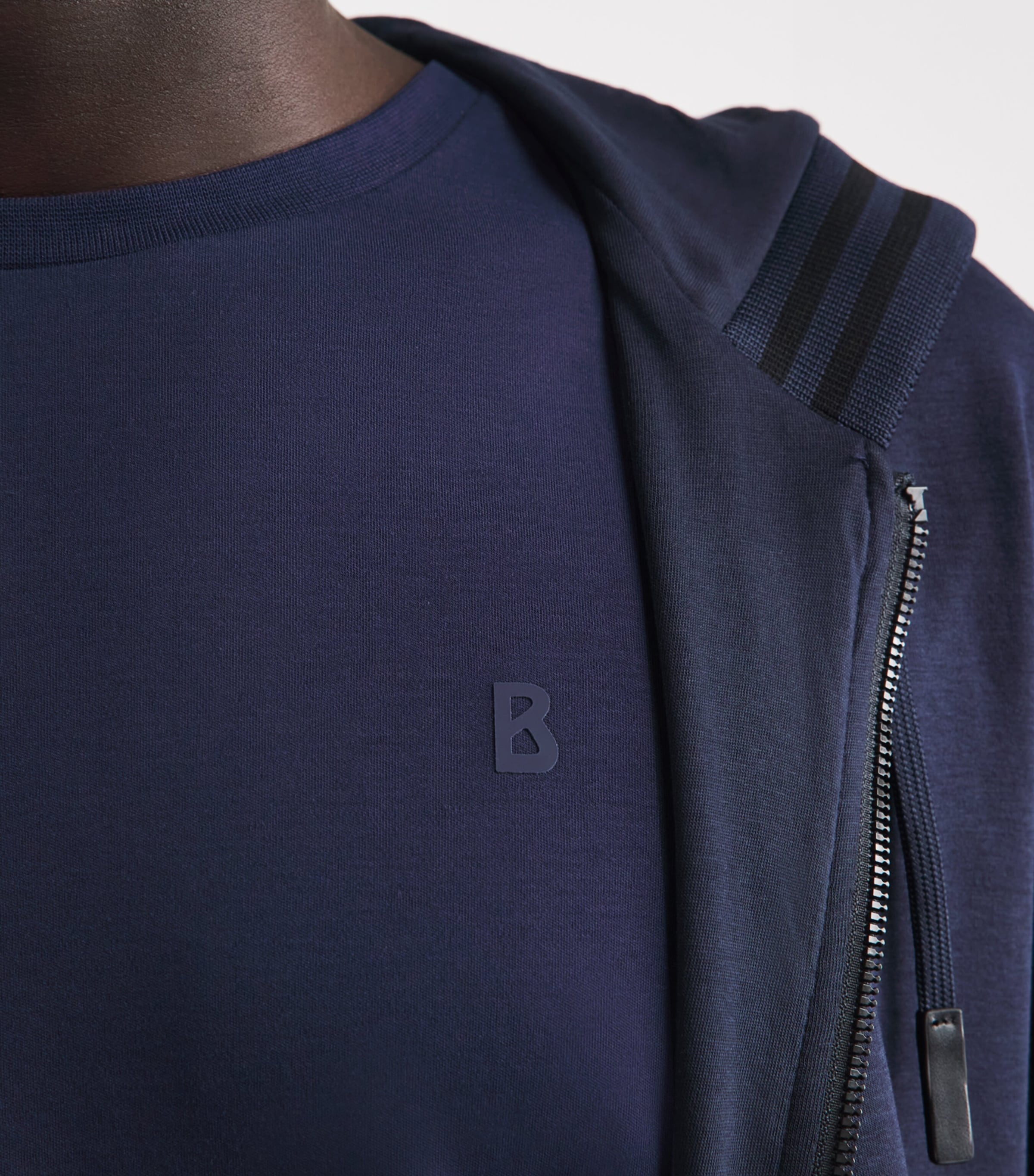 Bogner Mens Supima Cotton Arvid Sweater Navy Image 3