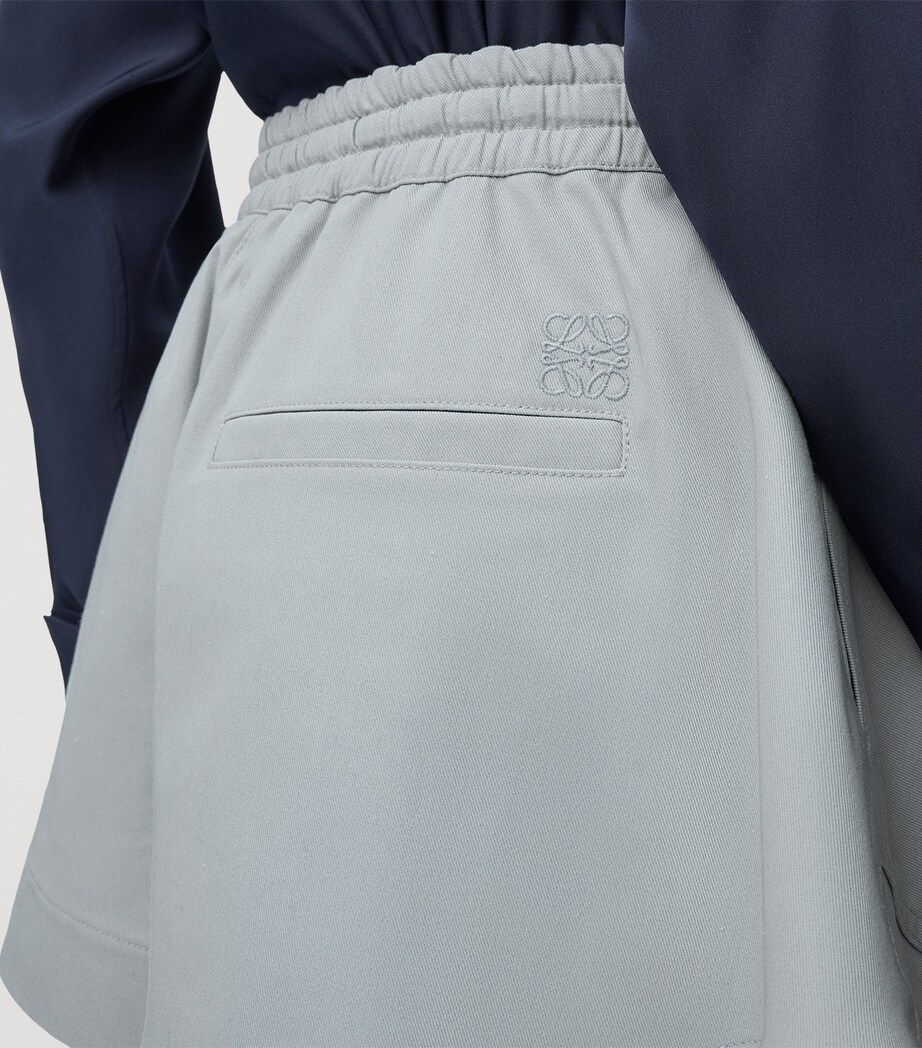 Cotton-Blend Relaxed Shorts LIGHT GREY Image 5